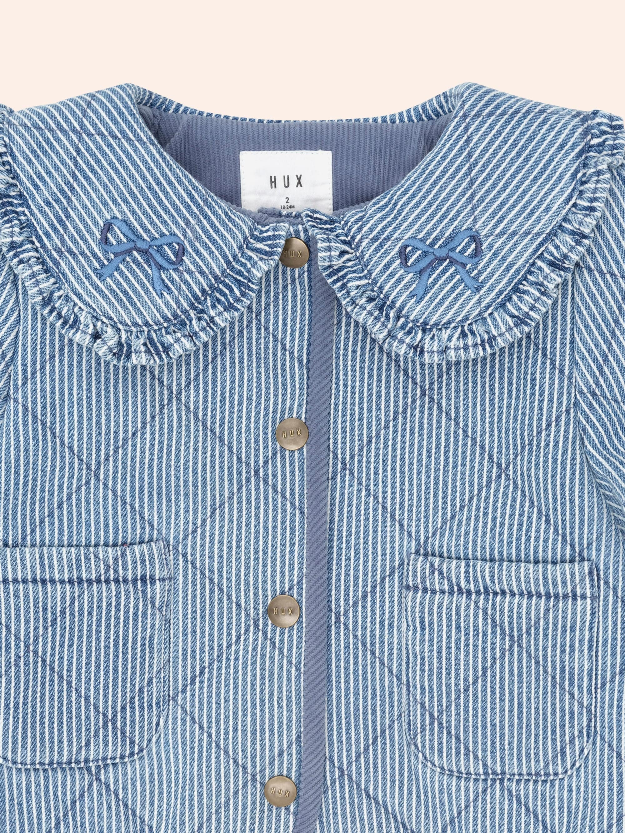 Vintage Bow Collar Denim Jacket JACKET Huxbaby