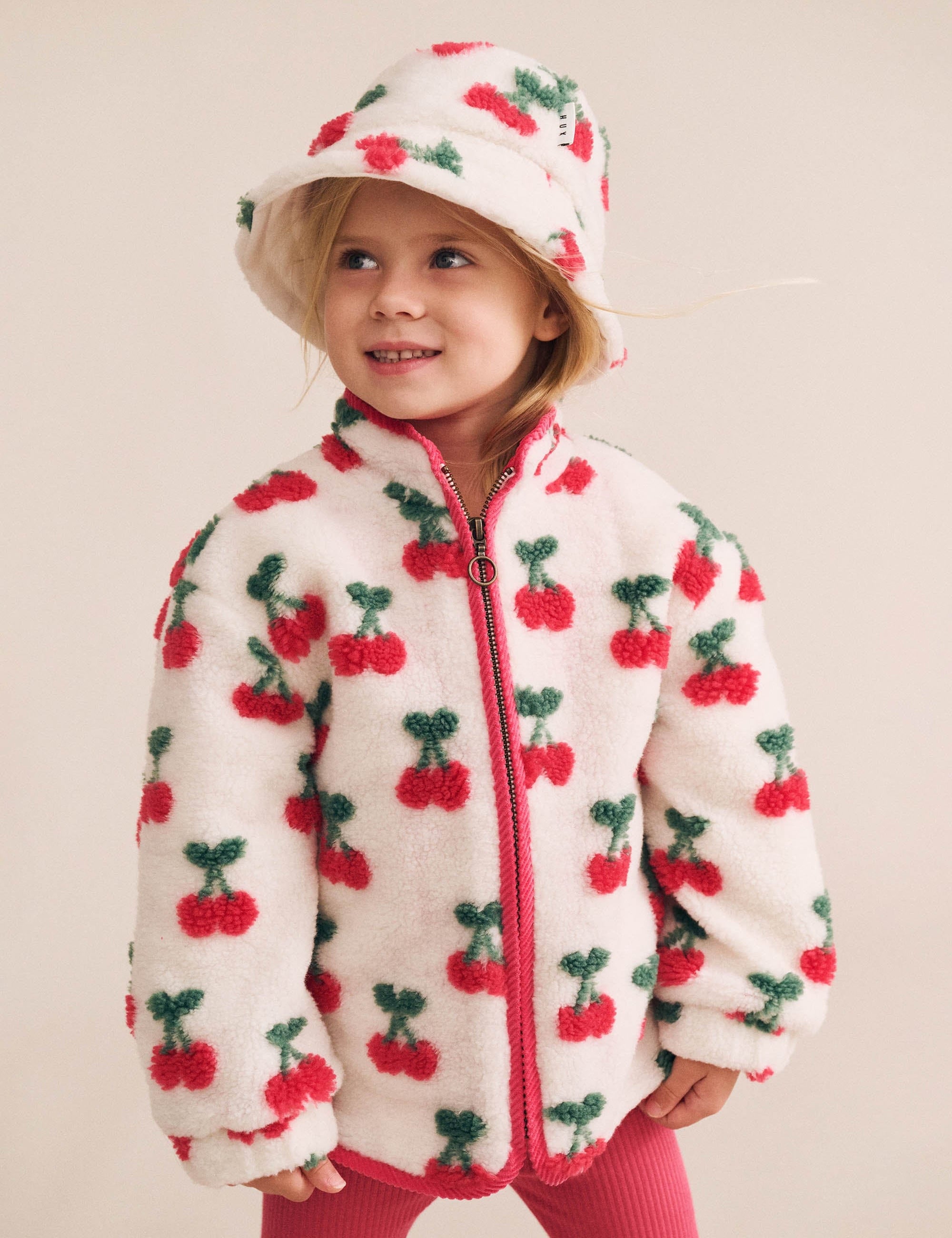 Very Cherry Sherpa Jacket JACKET Huxbaby