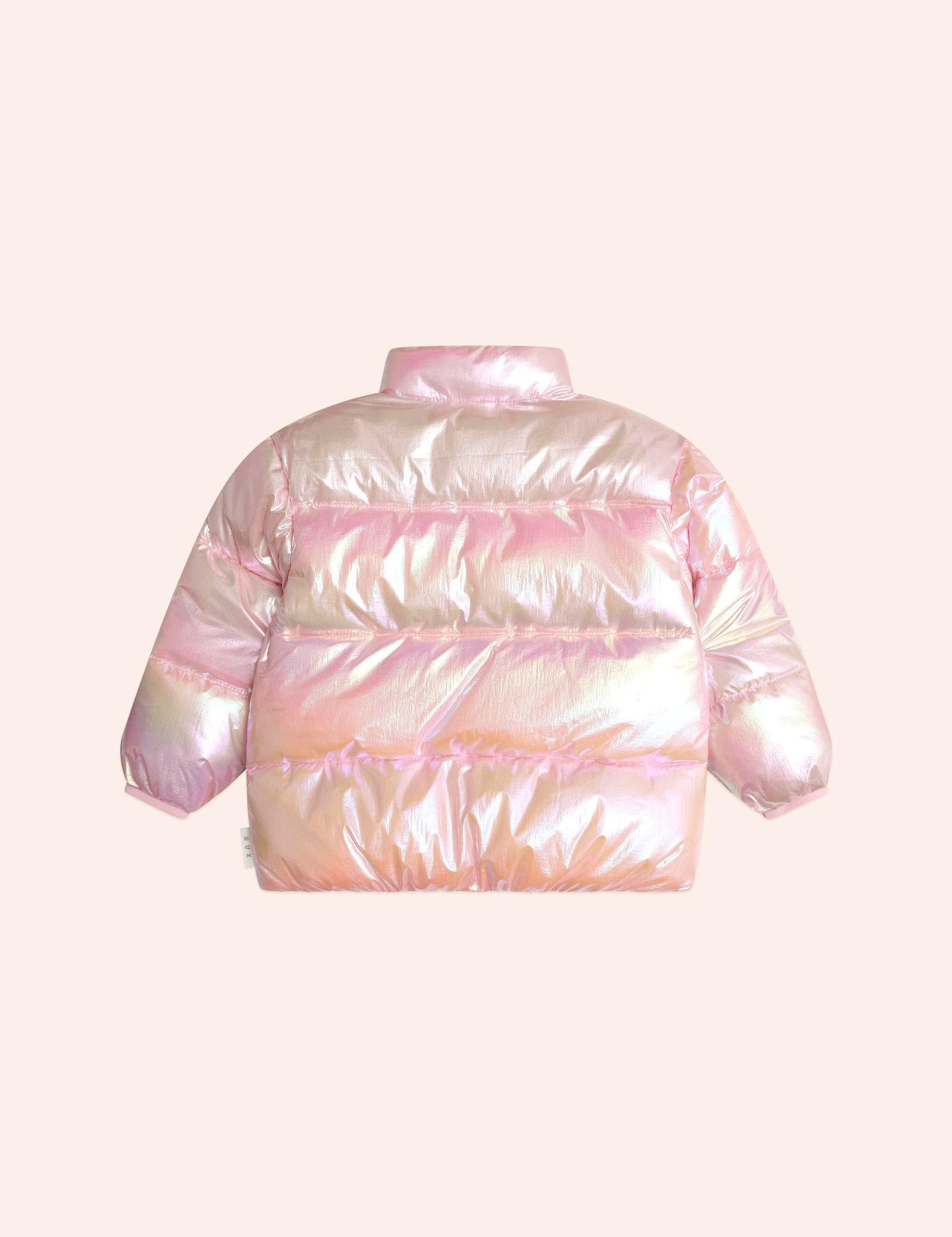 Iridescent Pink Puffer Jacket JACKET Huxbaby