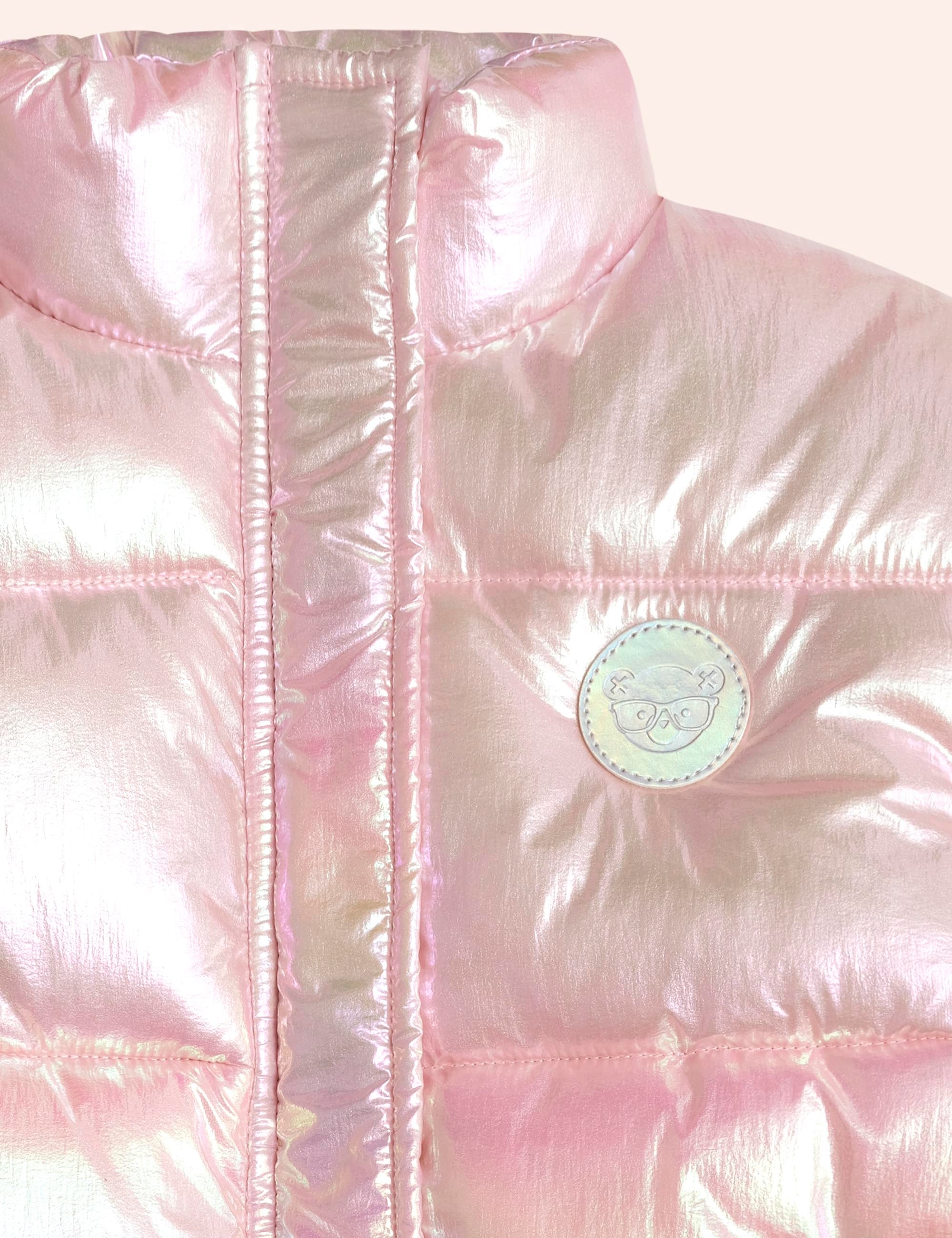 Iridescent Pink Puffer Jacket JACKET Huxbaby