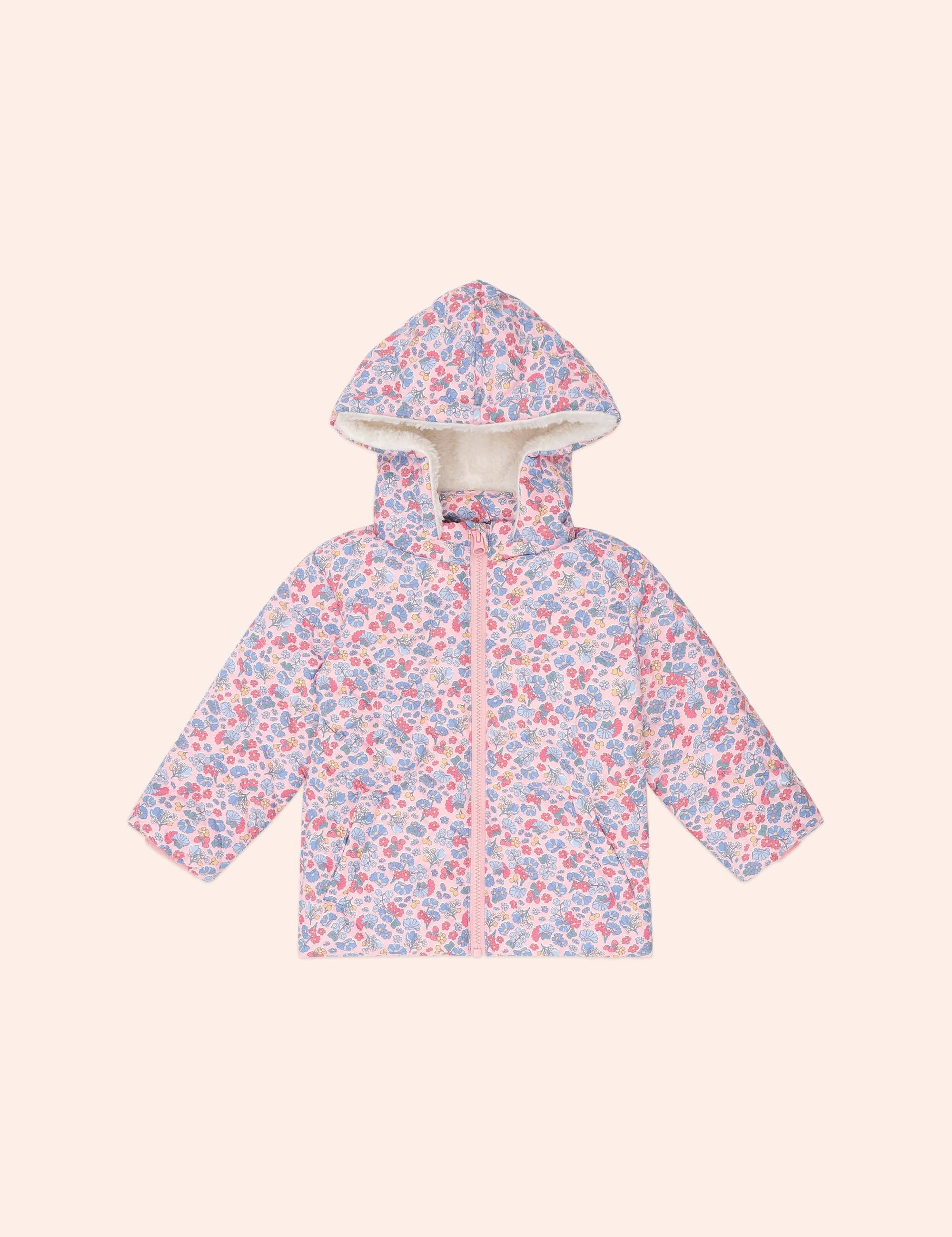 Heart Floral Quilted Puffer Jacket JACKET Huxbaby