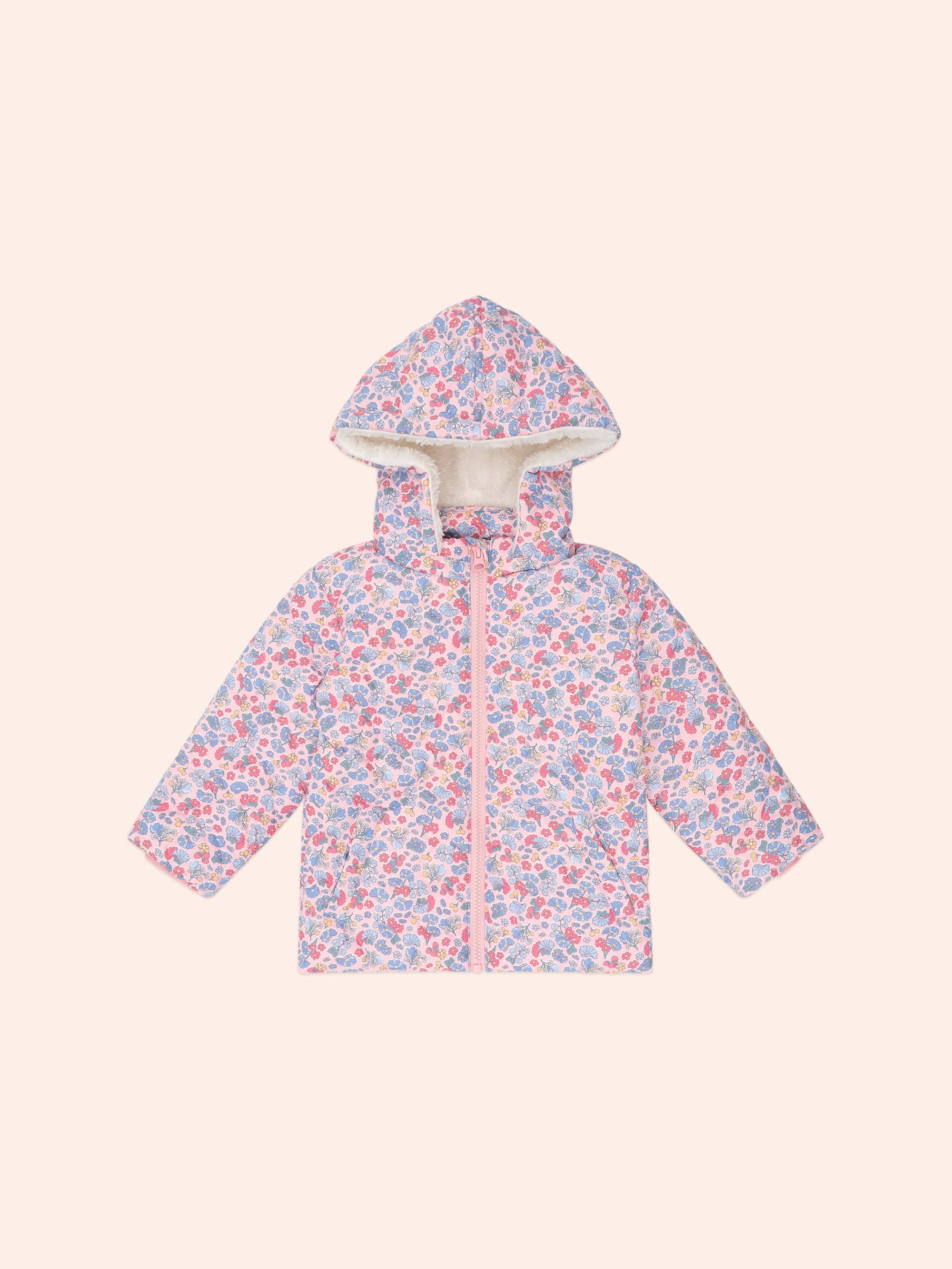 Heart Floral Quilted Puffer Jacket JACKET Huxbaby