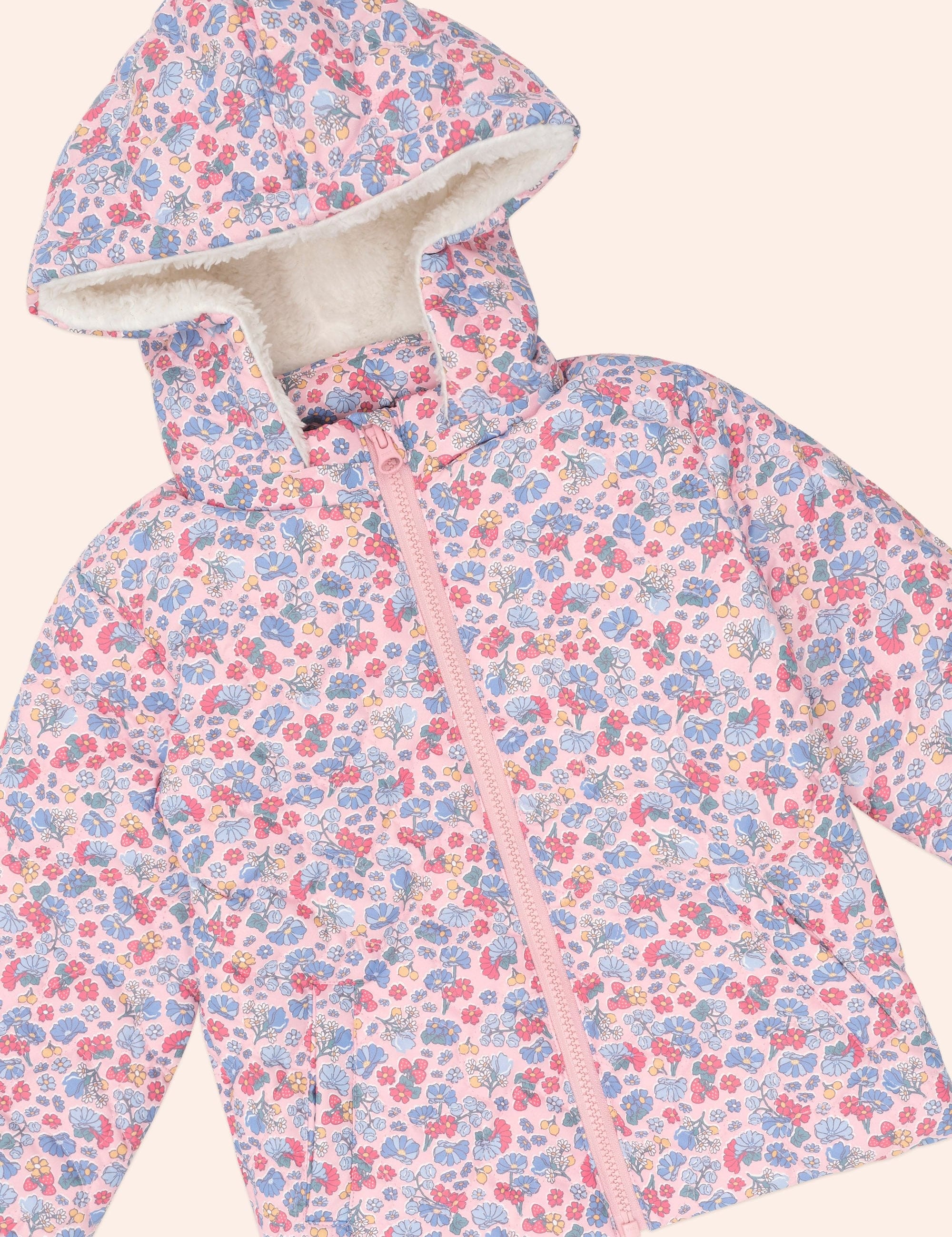 Heart Floral Quilted Puffer Jacket JACKET Huxbaby