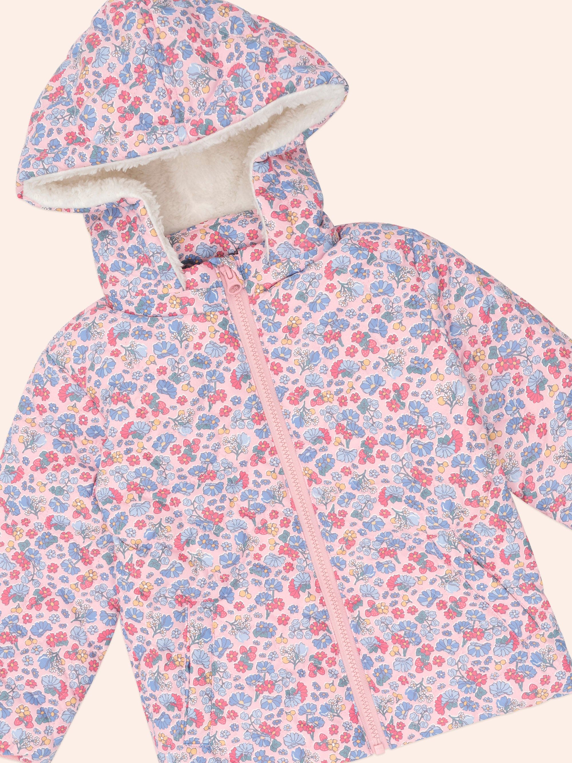 Heart Floral Quilted Puffer Jacket JACKET Huxbaby