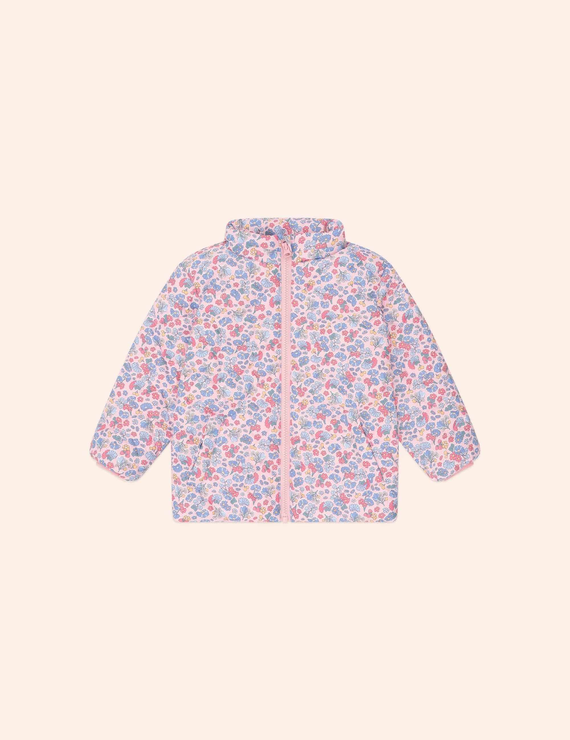 Heart Floral Quilted Puffer Jacket JACKET Huxbaby