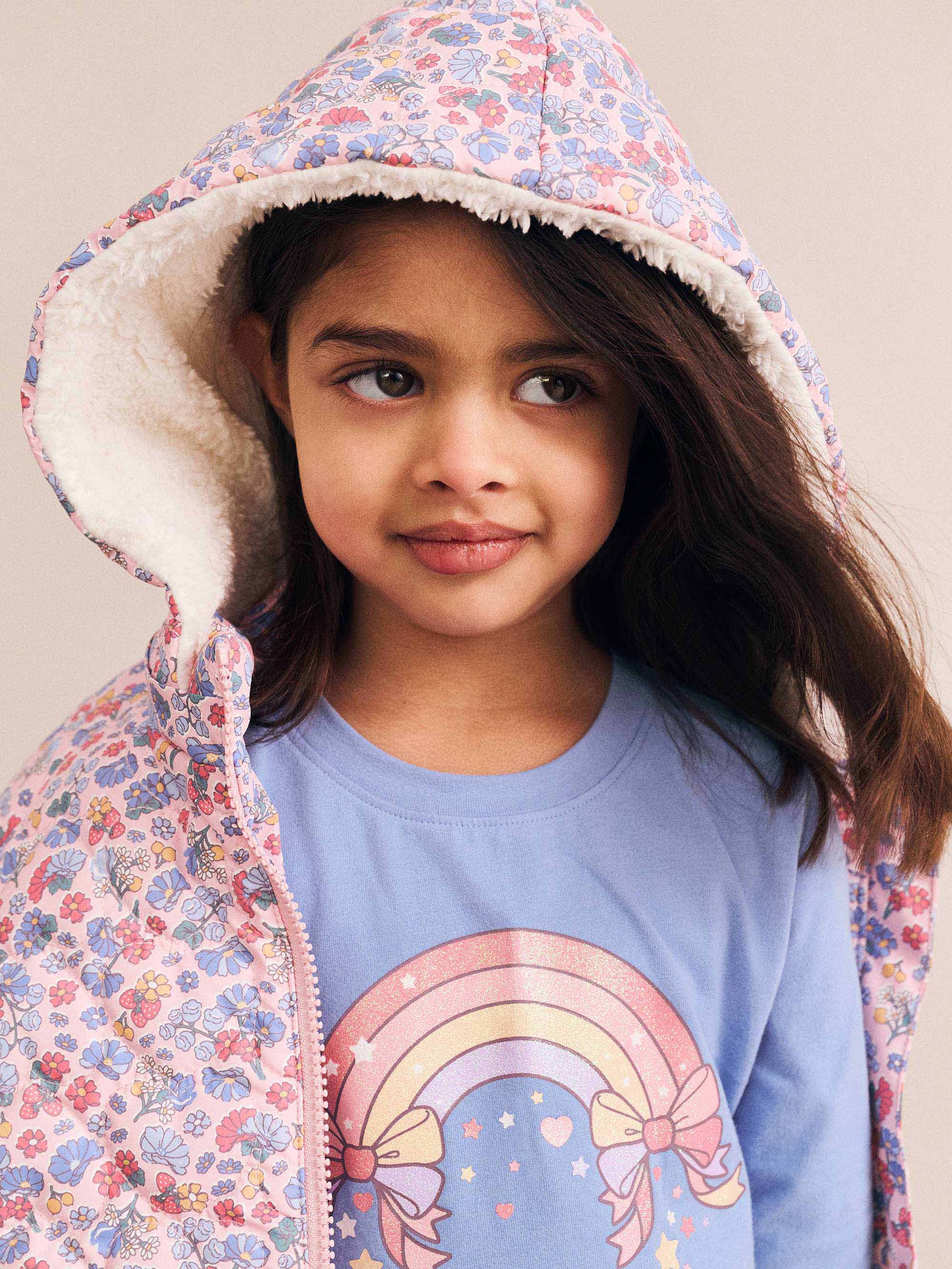 Heart Floral Quilted Puffer Jacket JACKET Huxbaby