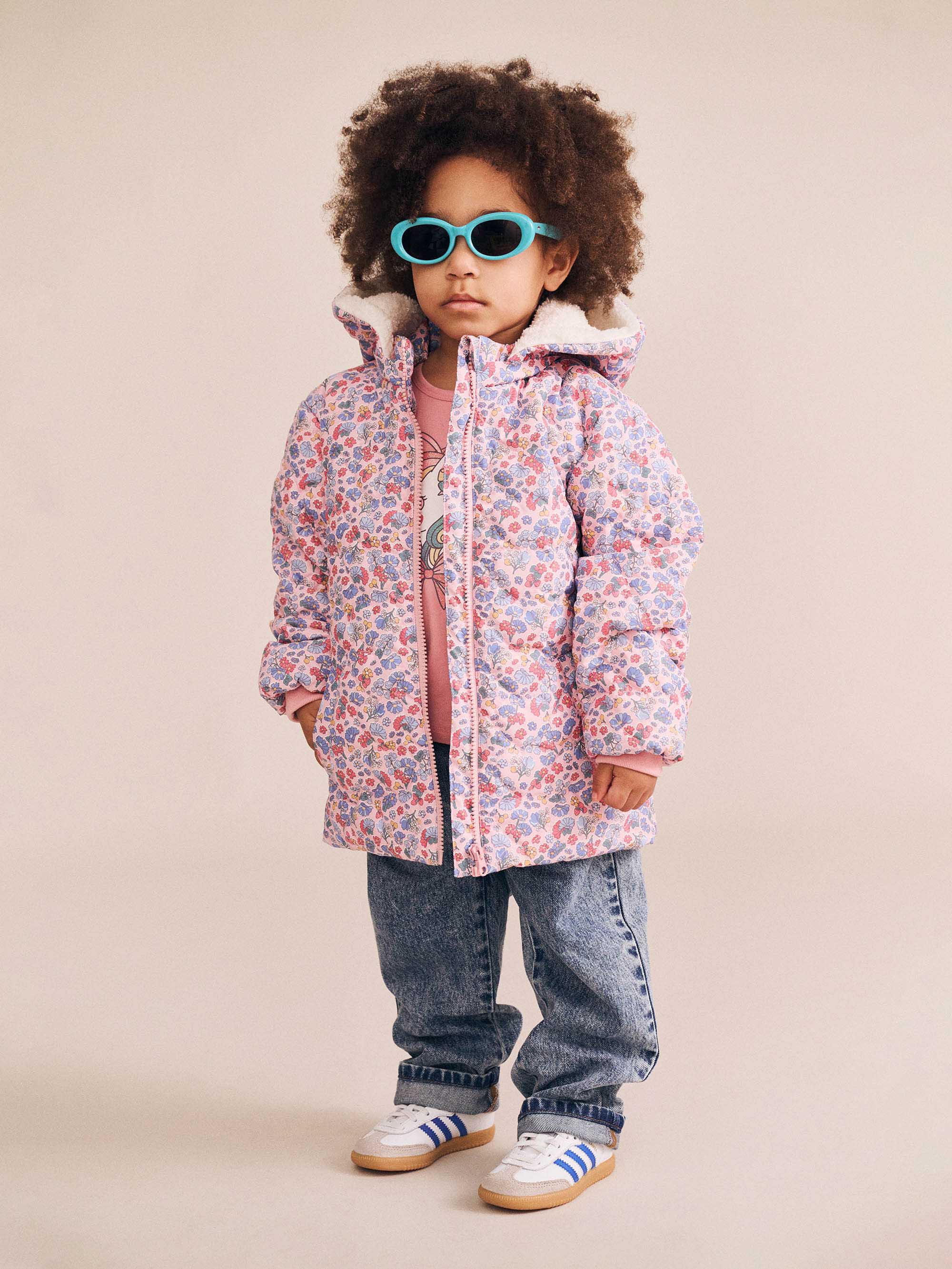 Heart Floral Quilted Puffer Jacket JACKET Huxbaby