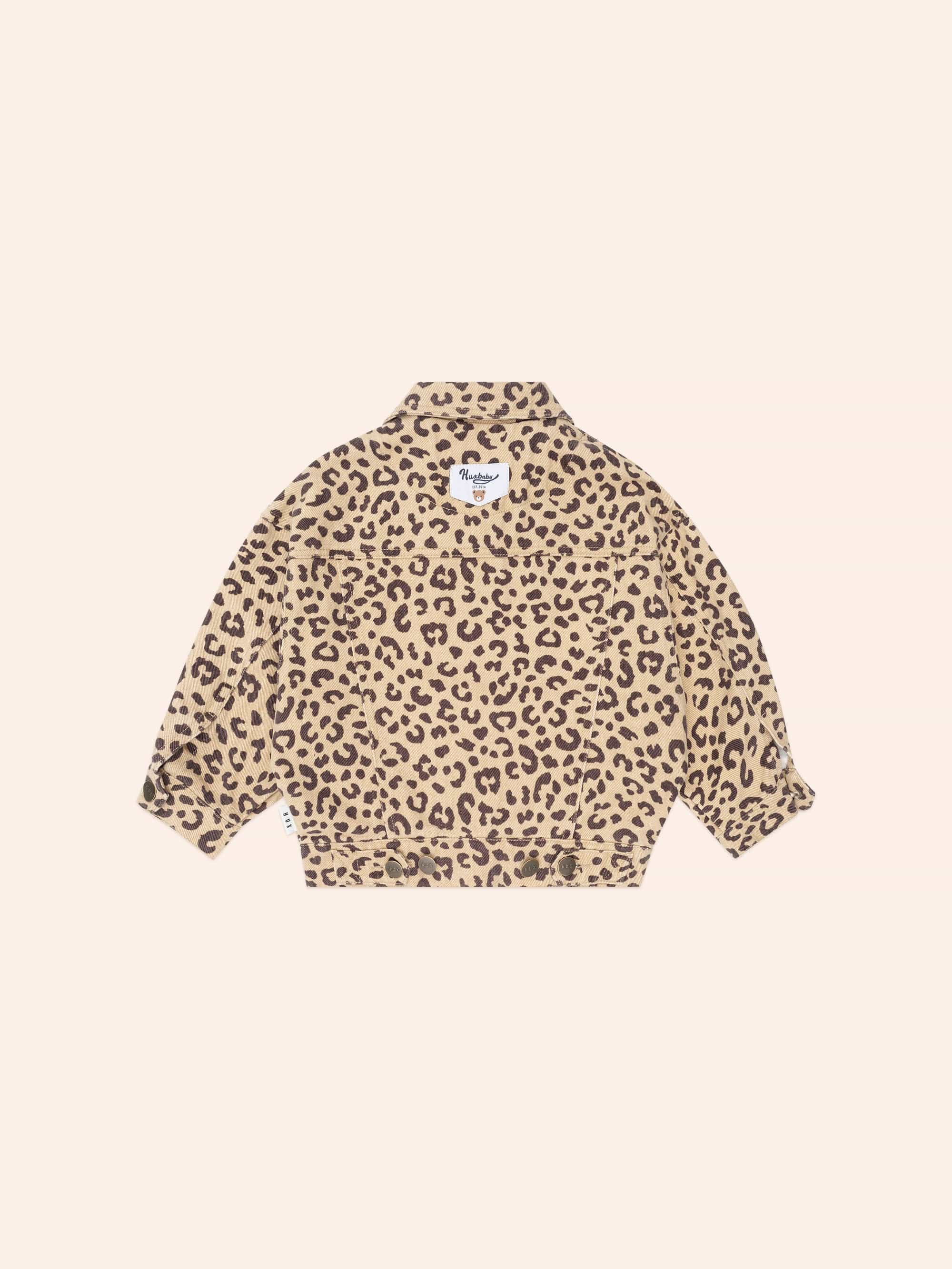 Very Cherry Leopard Print Denim Jacket JACKET Huxbaby