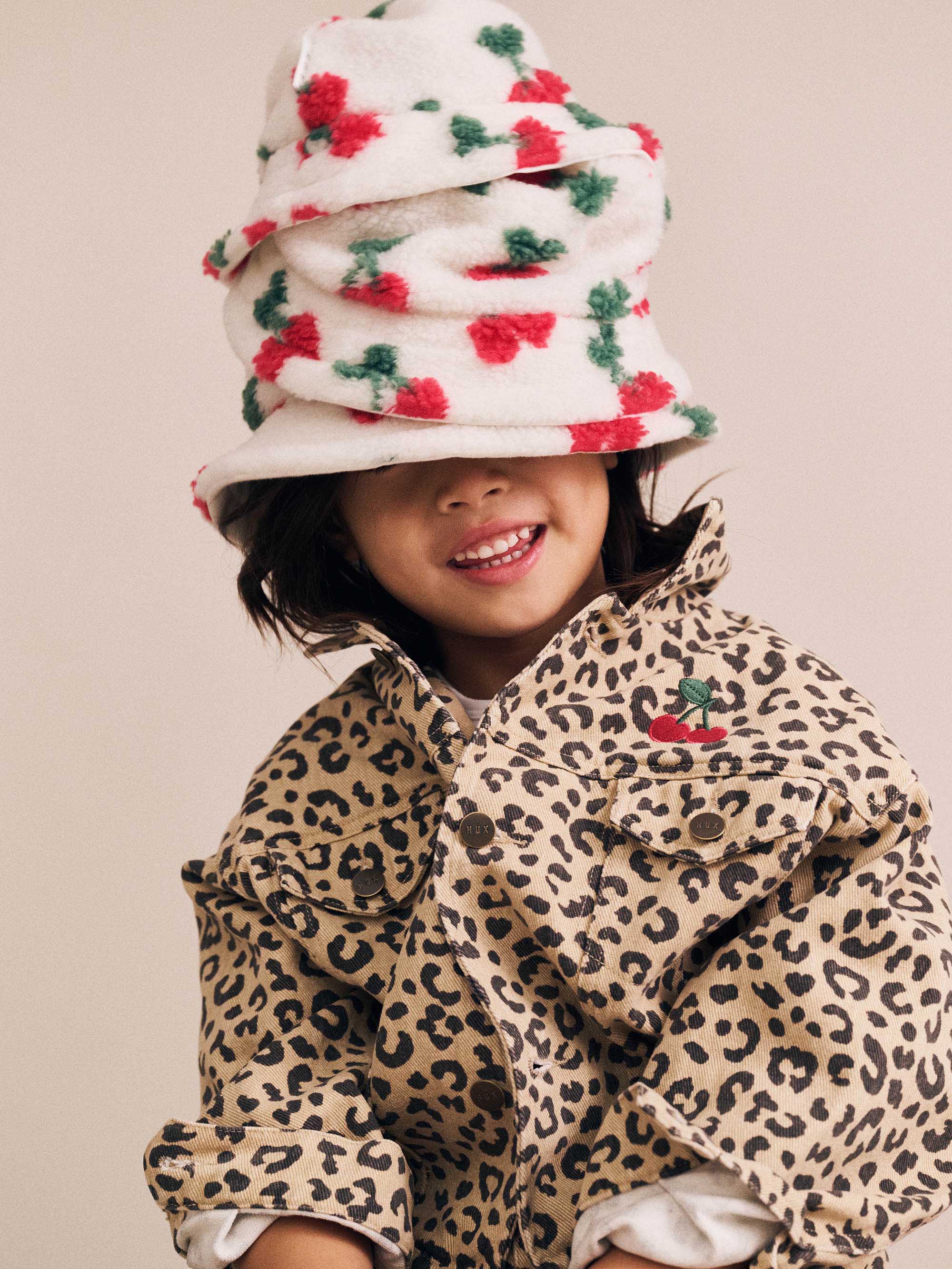 Very Cherry Leopard Print Denim Jacket JACKET Huxbaby