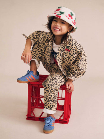 Very Cherry Leopard Print Denim Jacket JACKET Huxbaby