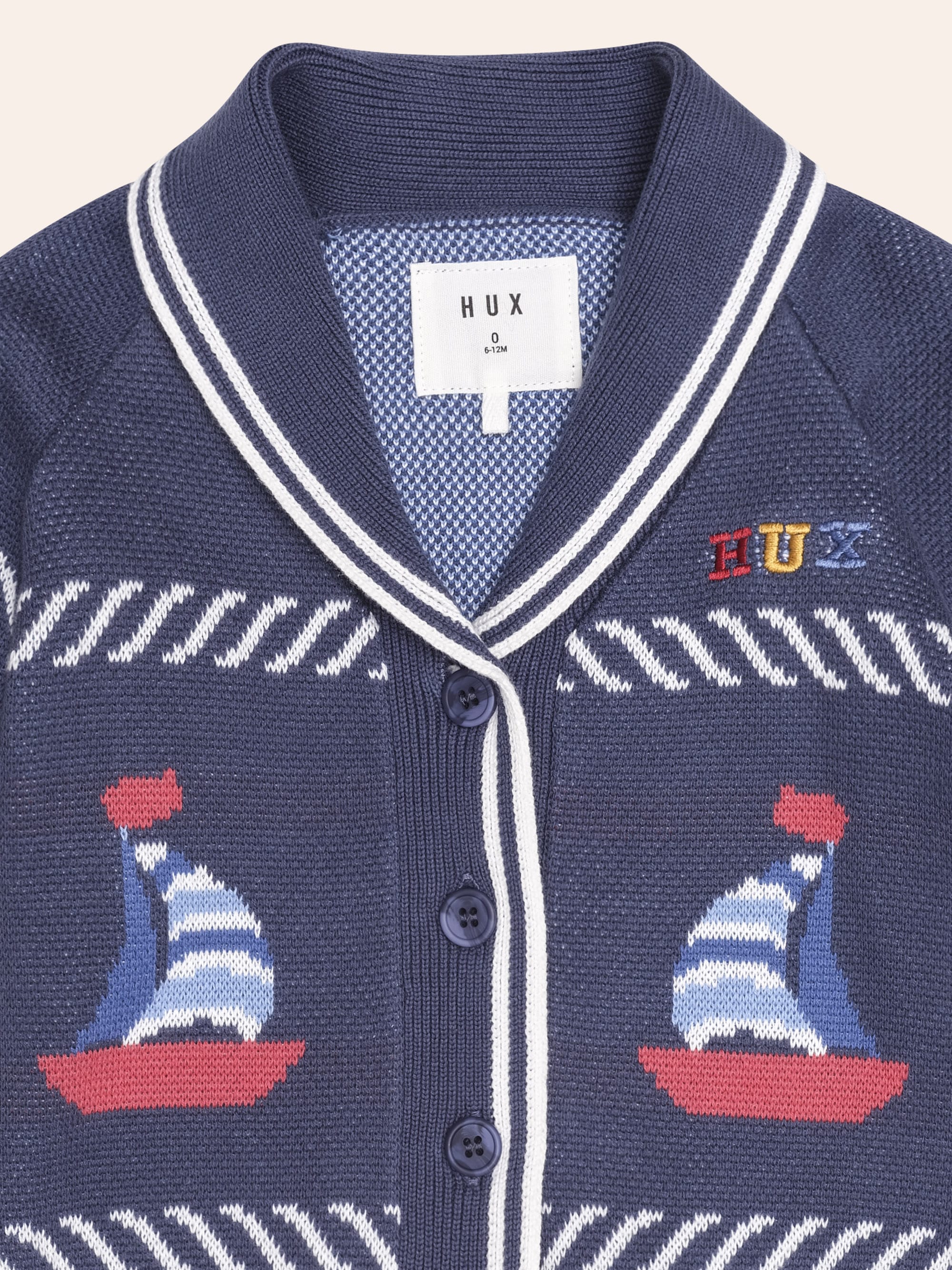 Huxbaby Shopify KNIT CARDI Nautical Shawl Collar Cardi
