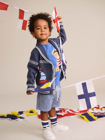 Nautical Shawl Collar Cardi KNIT CARDI Huxbaby Shopify