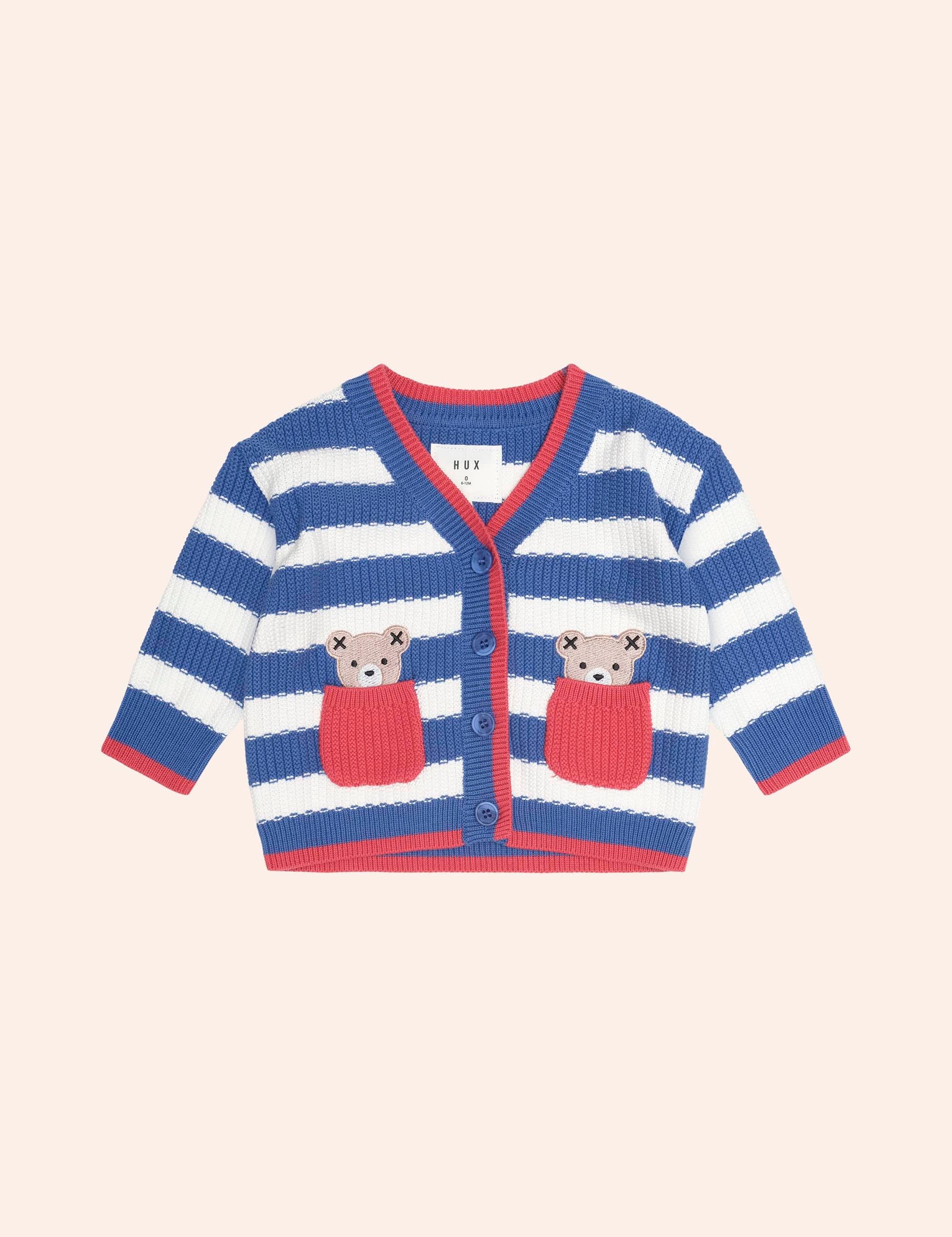 Nautical Stripe Peekaboo Hux Cardi KNIT CARDI Huxbaby Shopify