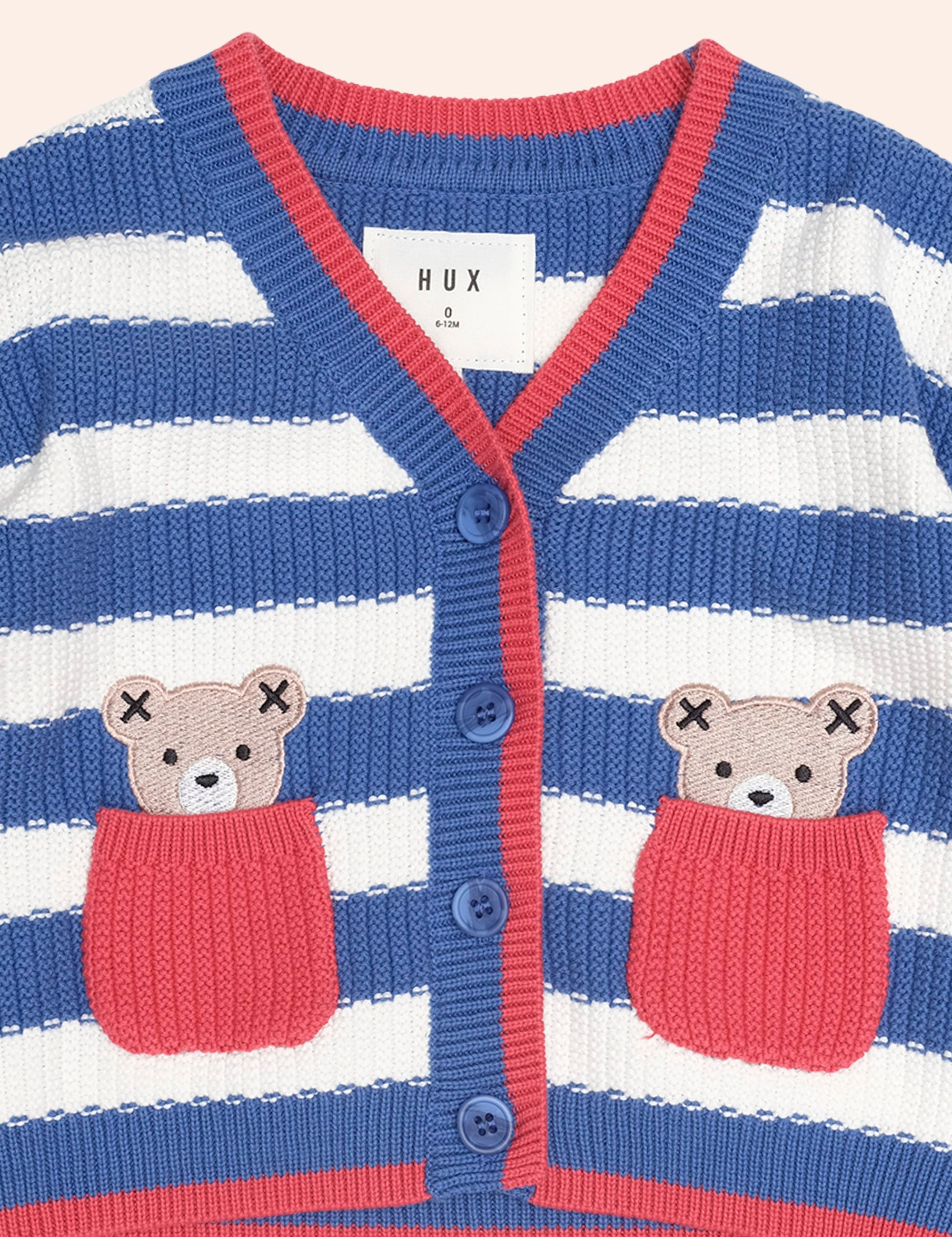 Nautical Stripe Peekaboo Hux Cardi KNIT CARDI Huxbaby Shopify