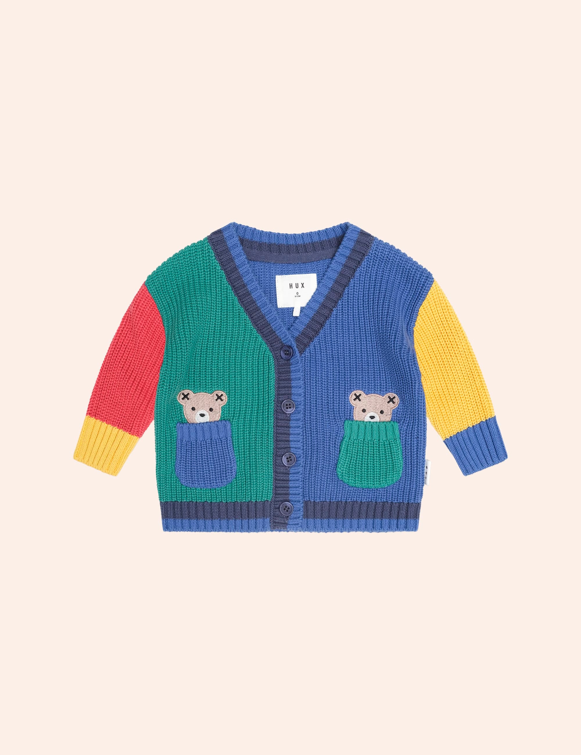 Colour Block Peekaboo Hux Cardi KNIT CARDI Huxbaby Shopify