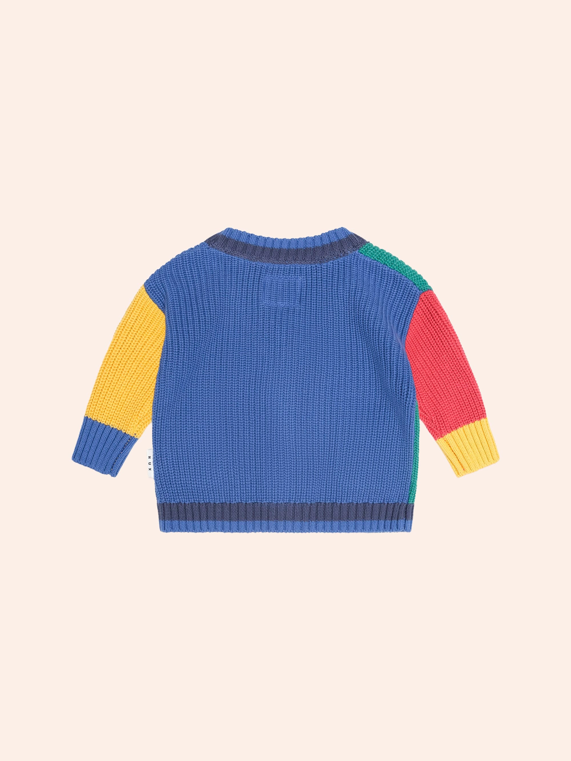 Huxbaby Shopify KNIT CARDI Colour Block Peekaboo Hux Cardi