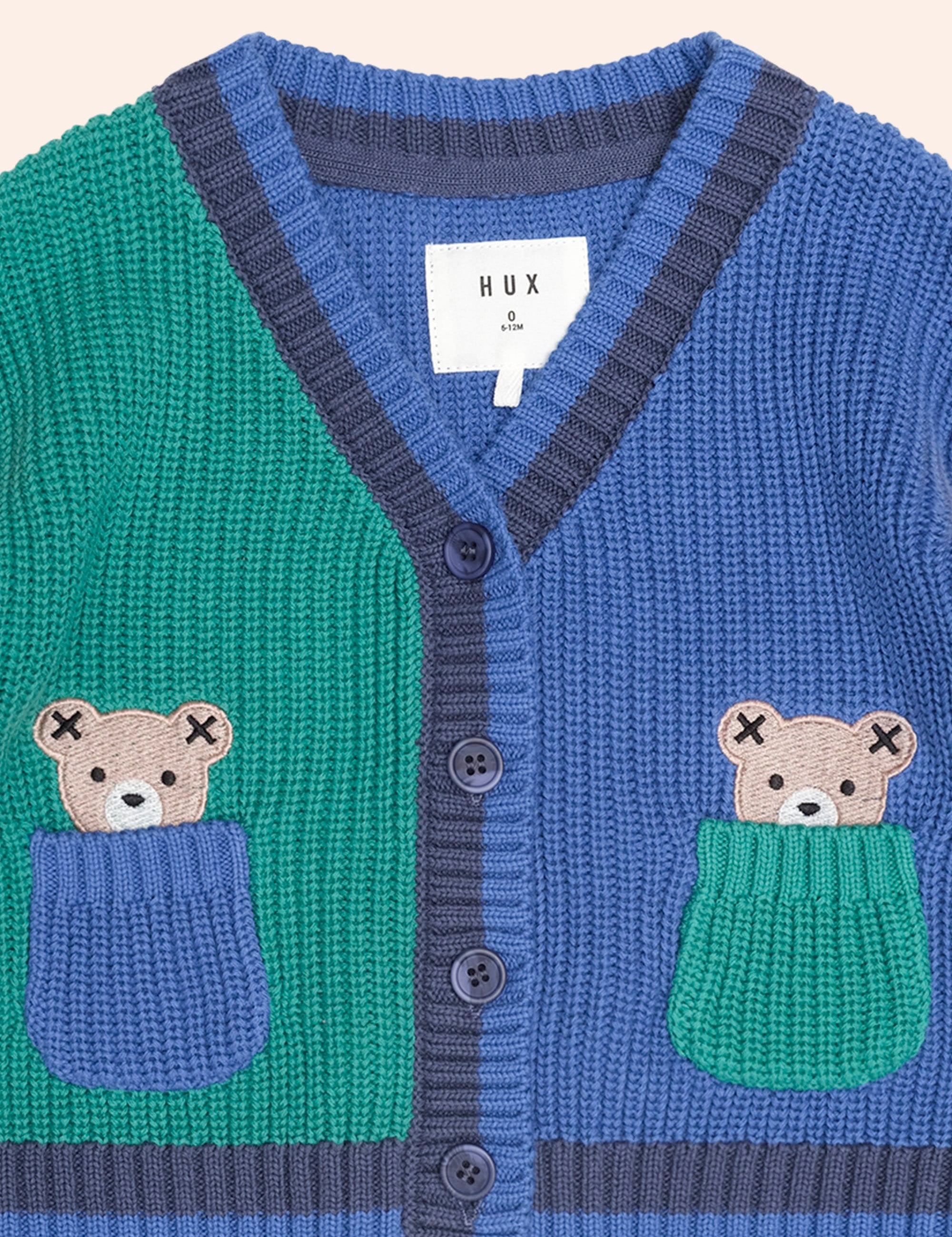 Colour Block Peekaboo Hux Cardi KNIT CARDI Huxbaby Shopify