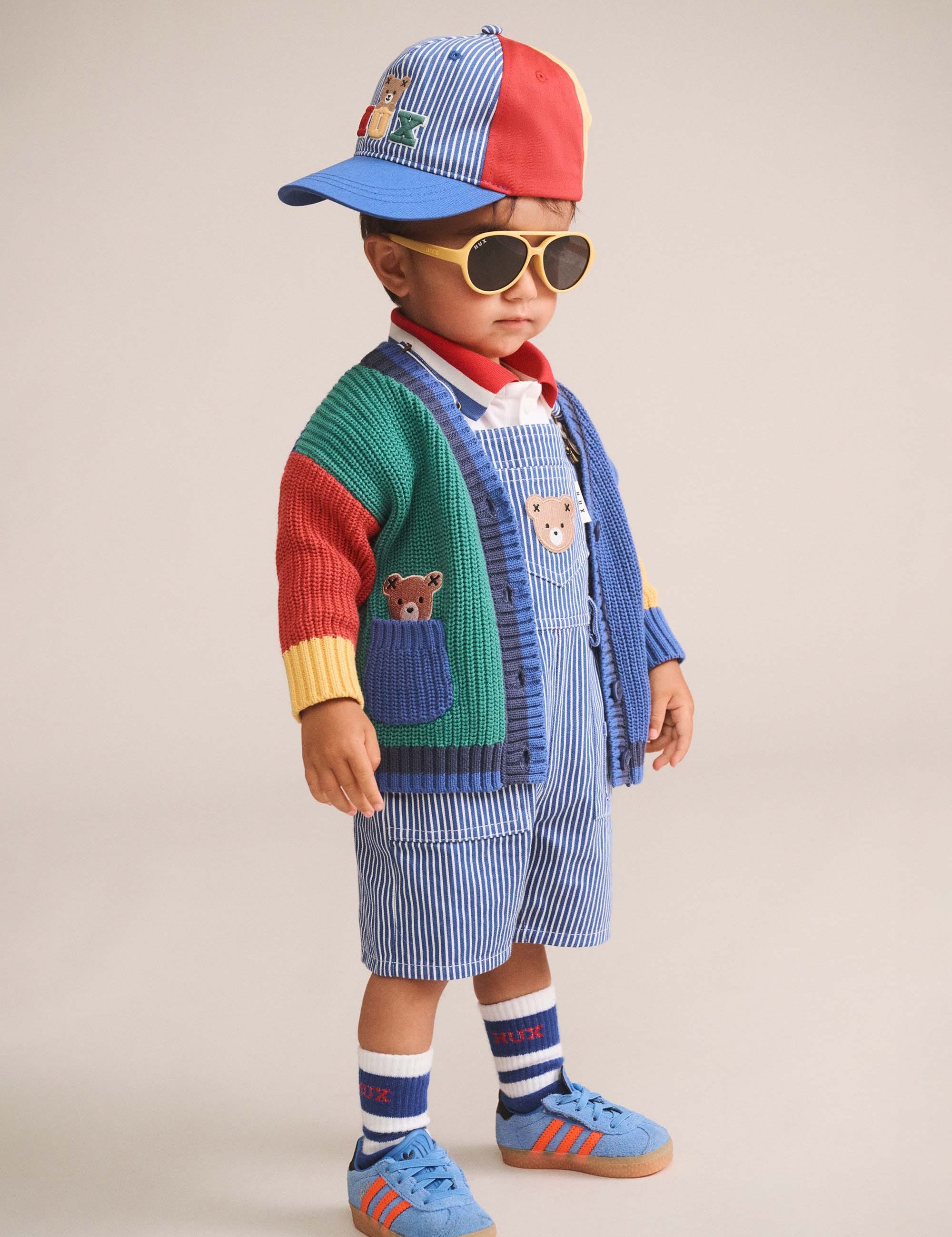 Colour Block Peekaboo Hux Cardi KNIT CARDI Huxbaby Shopify