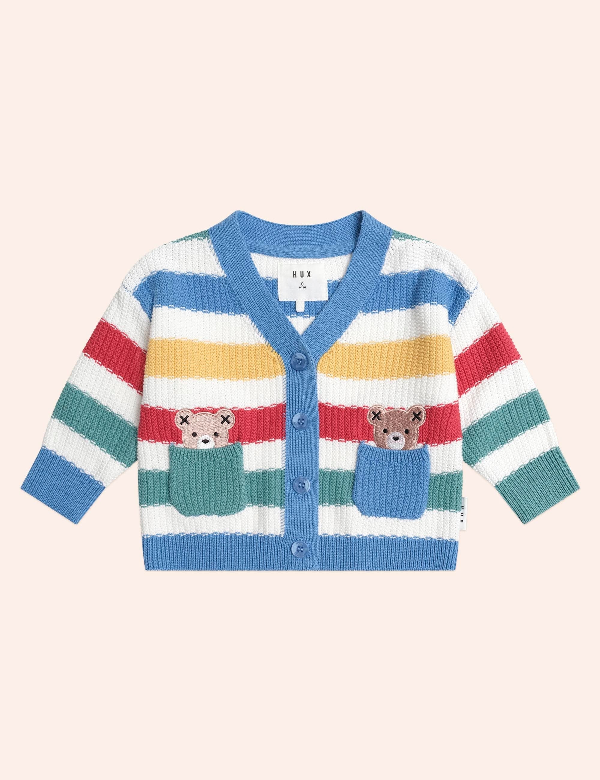 Peekaboo Hux Stripe Knit Cardi – Huxbaby