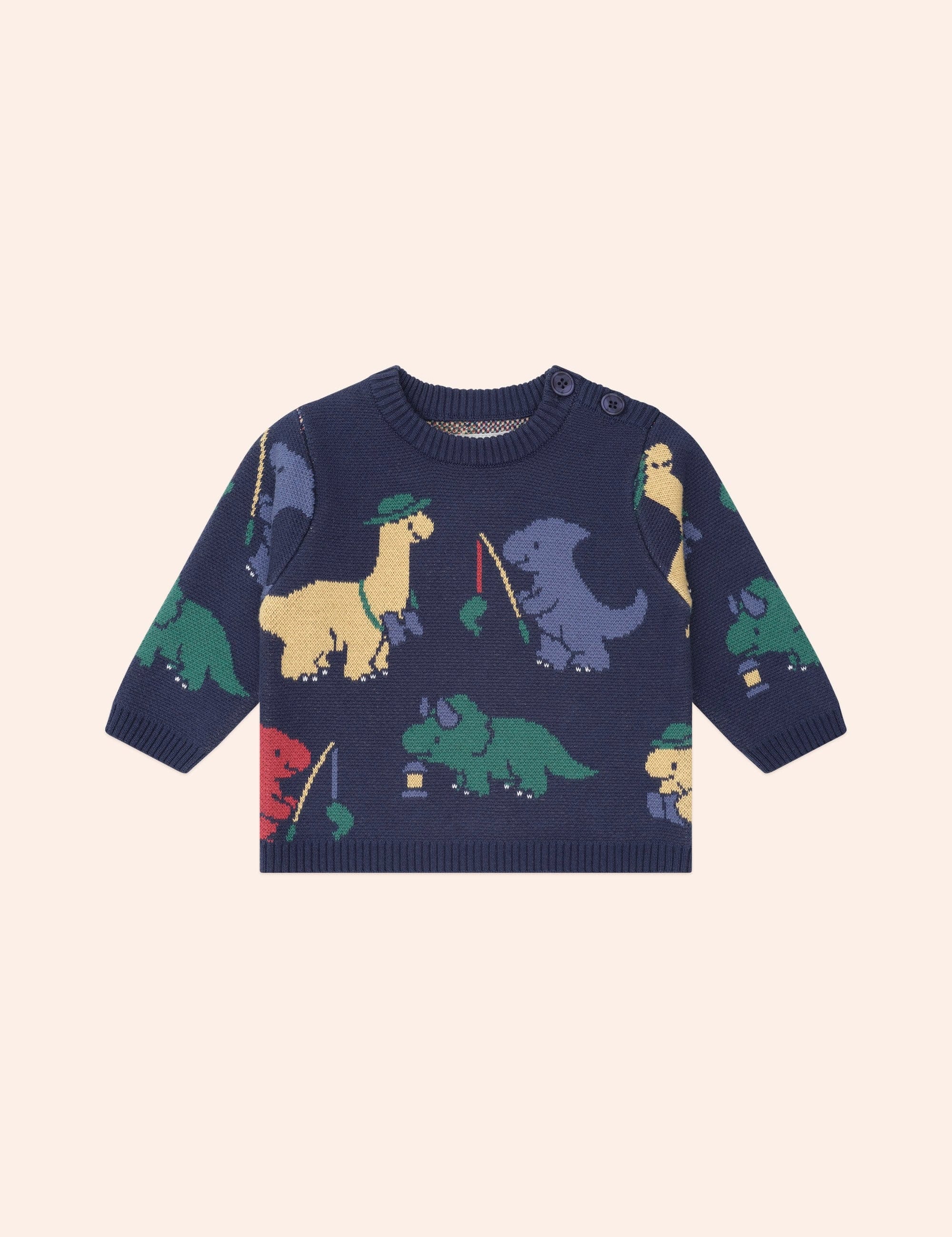 Camping Dino Knit Pullover KNIT JUMPER Huxbaby