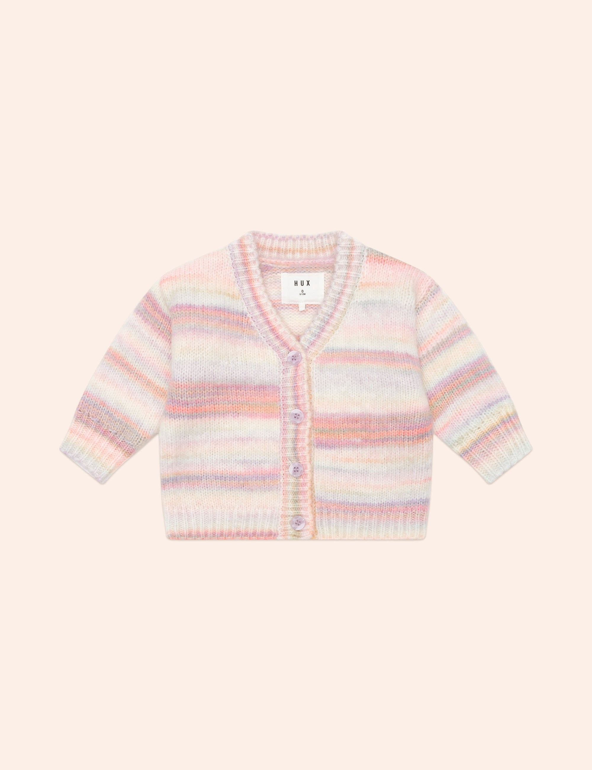 Rainbow Stripe Knit Boxy Cardi KNIT CARDI Huxbaby