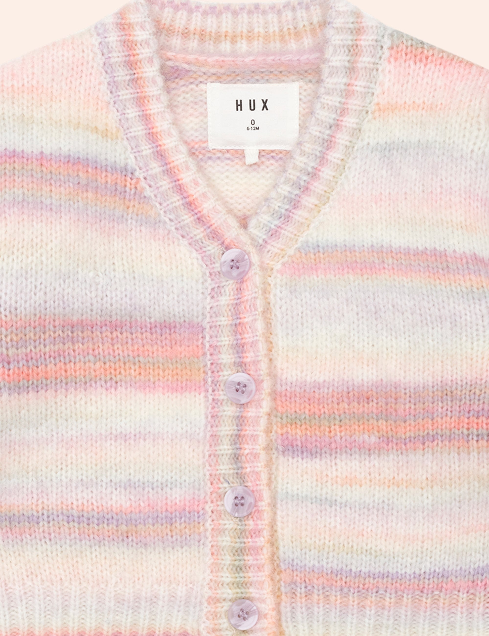 Rainbow Stripe Knit Boxy Cardi KNIT CARDI Huxbaby