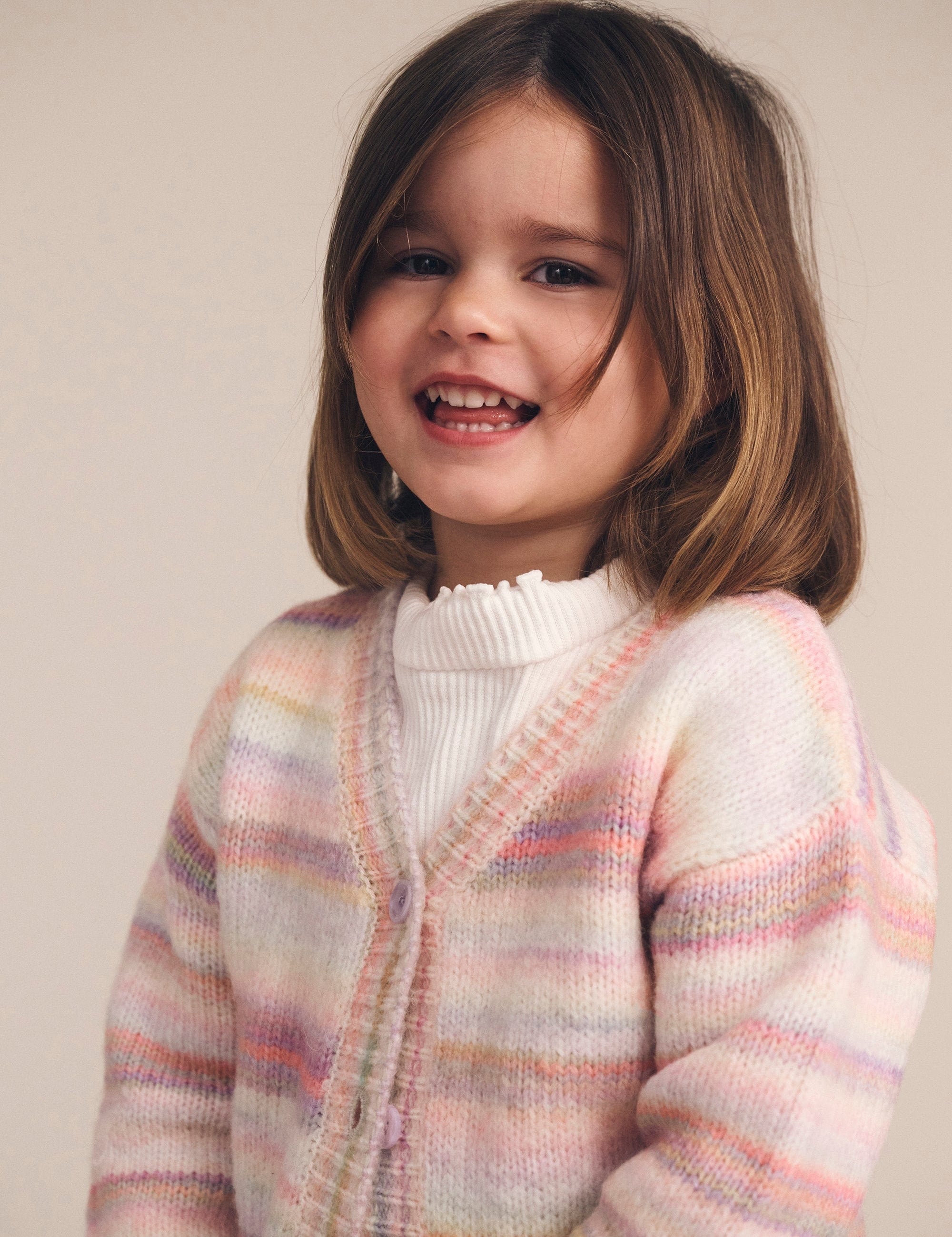 Rainbow Stripe Knit Boxy Cardi KNIT CARDI Huxbaby