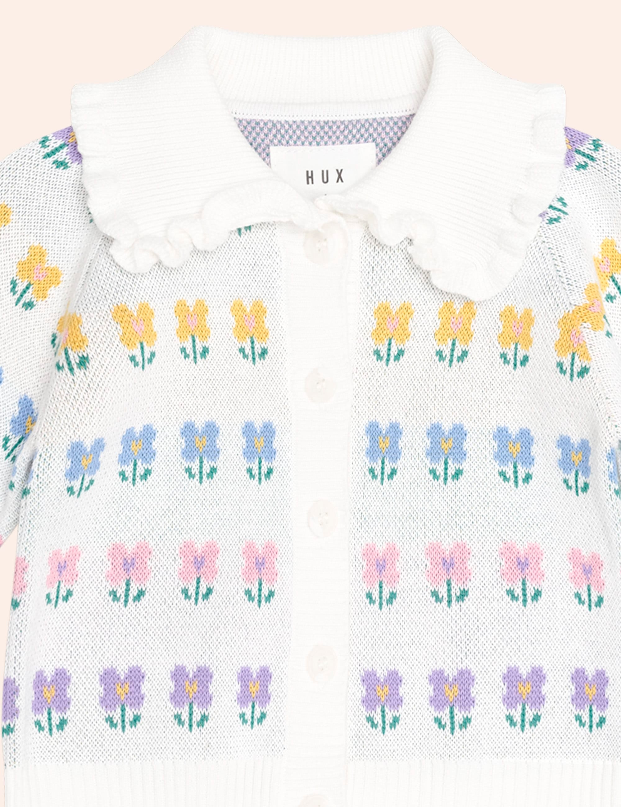 Flower Fields Collar Cardi KNIT CARDI Huxbaby Shopify