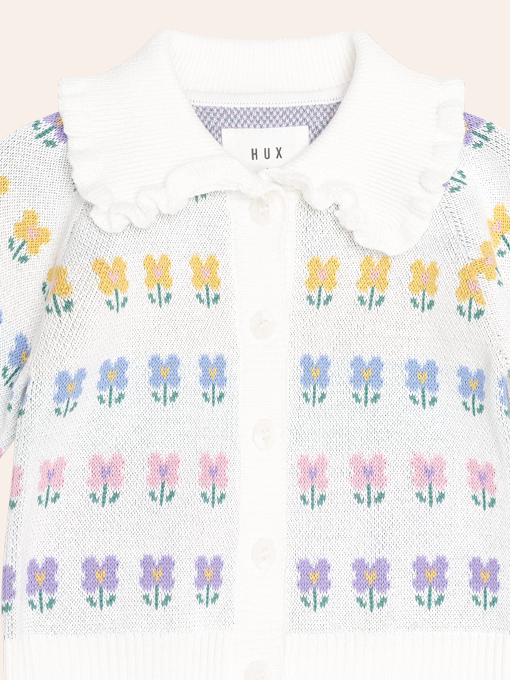 Flower Fields Collar Cardi KNIT CARDI Huxbaby Shopify