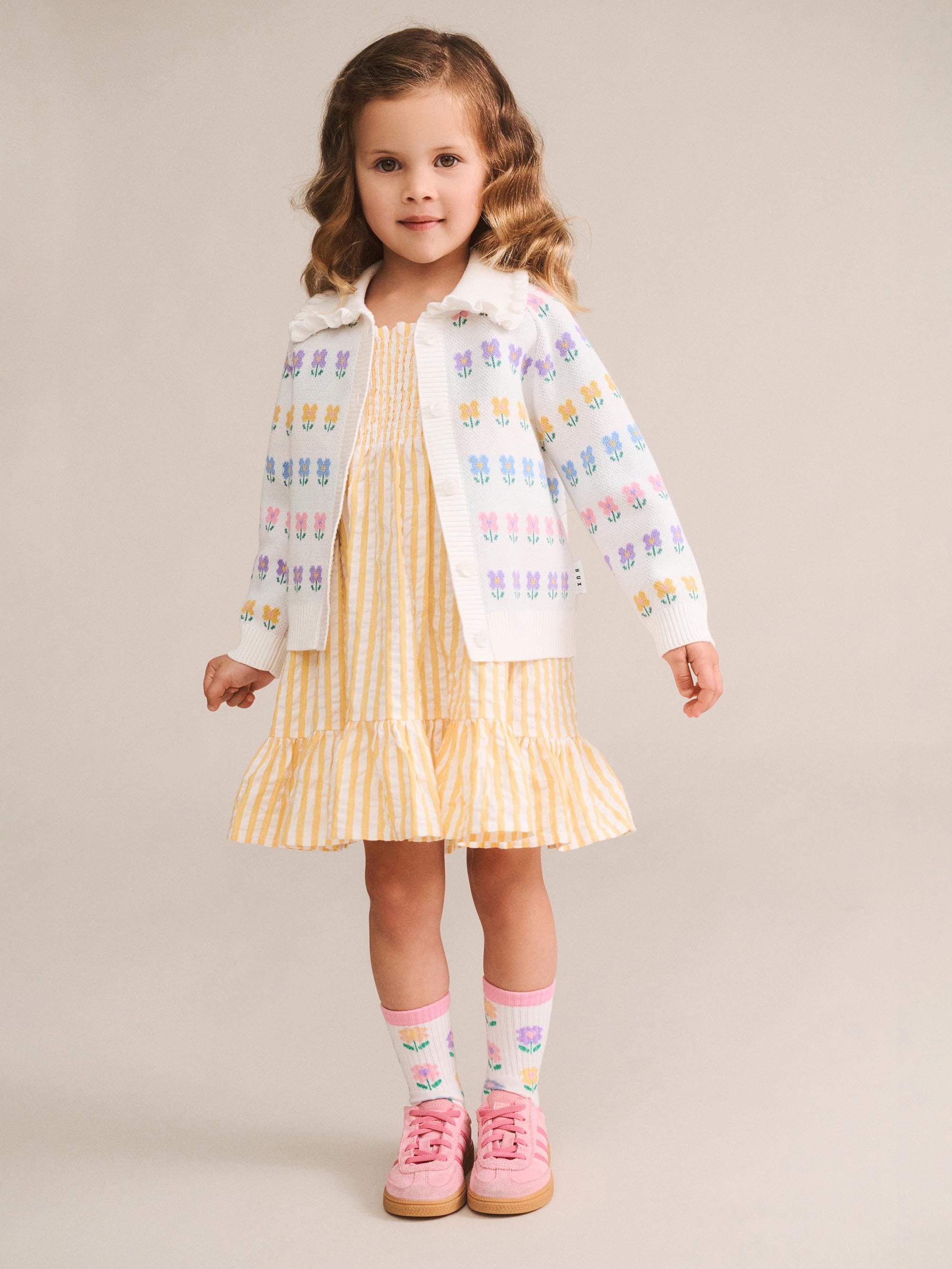 Flower Fields Collar Cardi KNIT CARDI Huxbaby Shopify