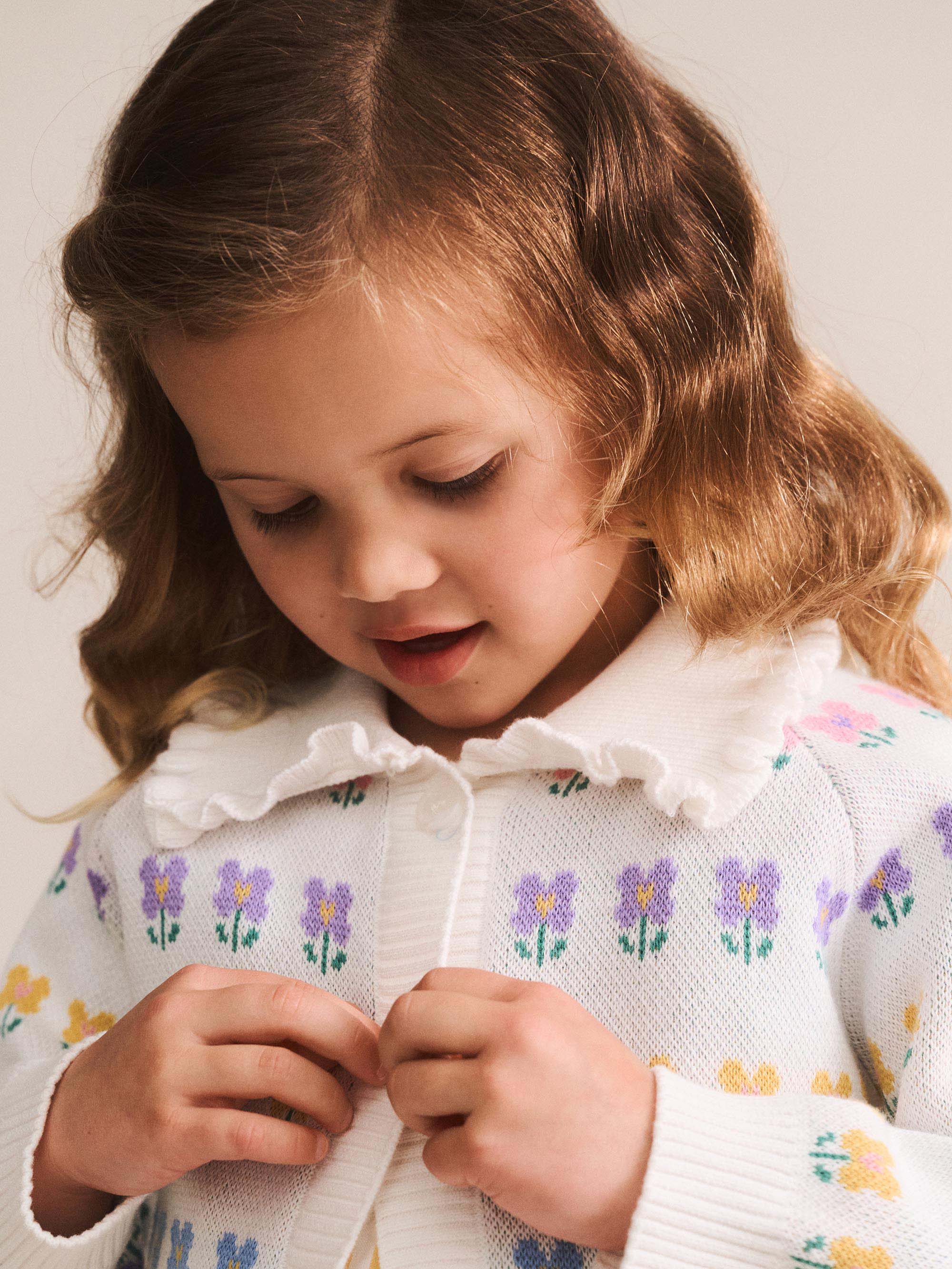 Flower Fields Collar Cardi KNIT CARDI Huxbaby Shopify