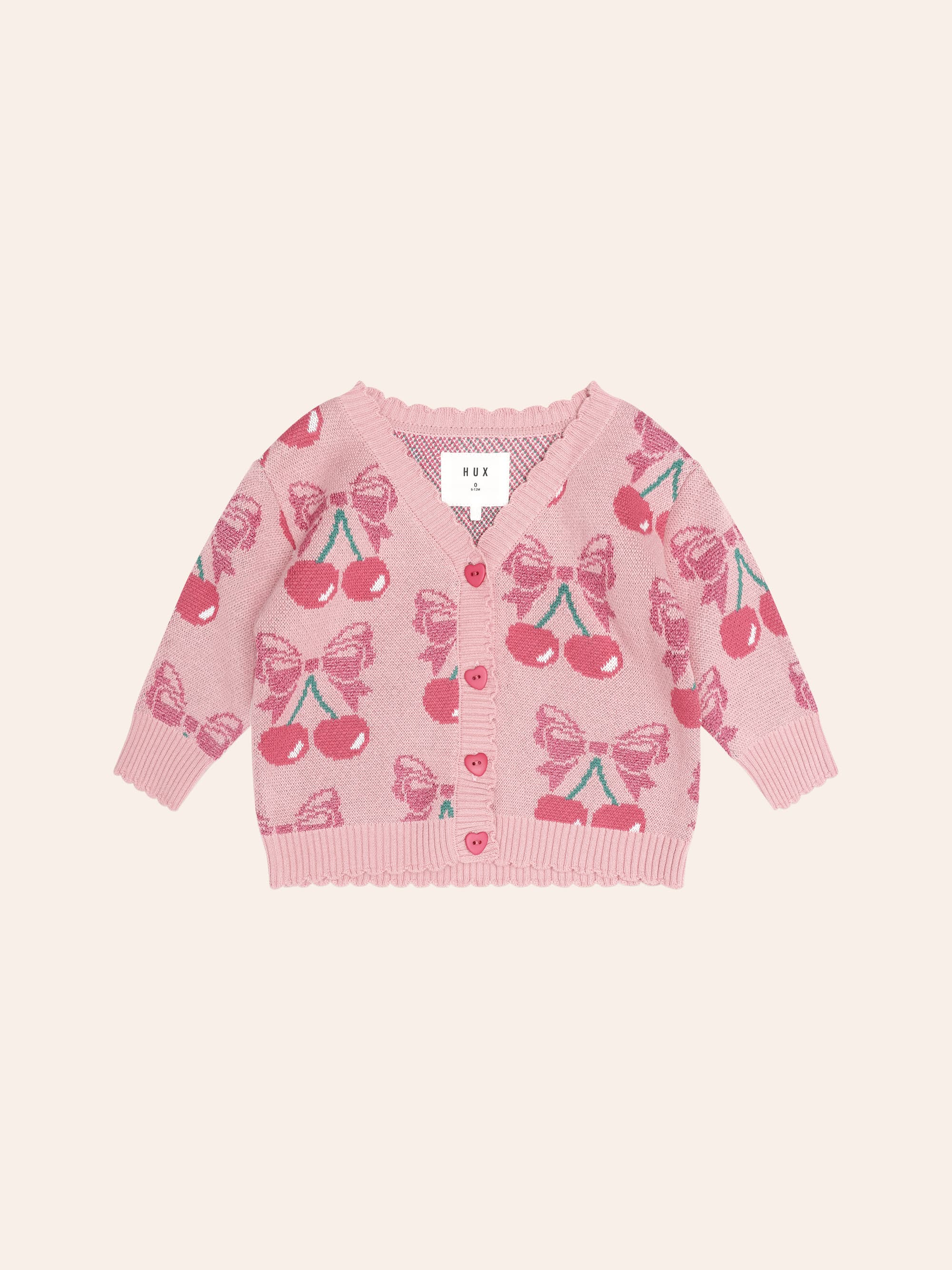Cherry Bow Cardi KNIT CARDI Huxbaby Shopify