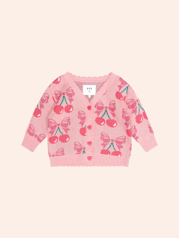 Cherry Bow Cardi KNIT CARDI Huxbaby Shopify