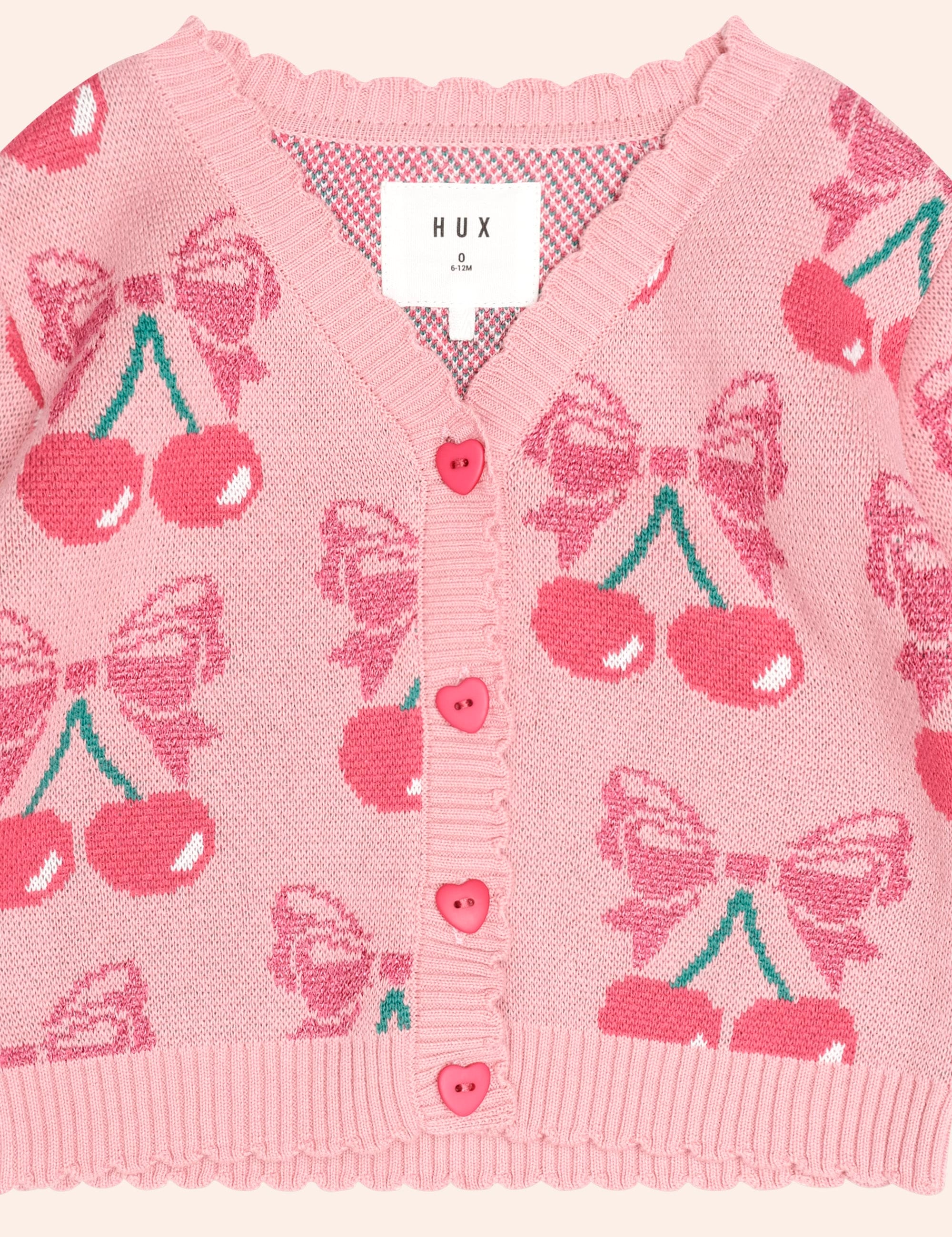 Cherry Bow Cardi KNIT CARDI Huxbaby Shopify