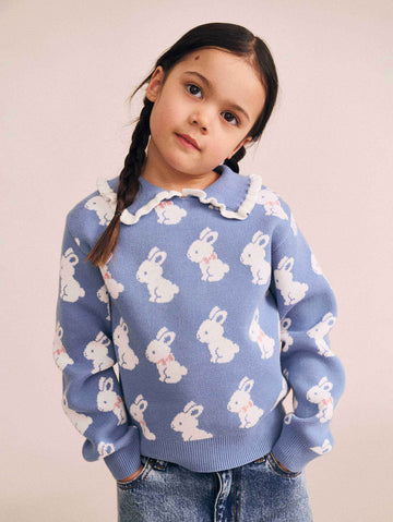 Bunny Field Frill Collar Pullover KNIT JUMPER Huxbaby