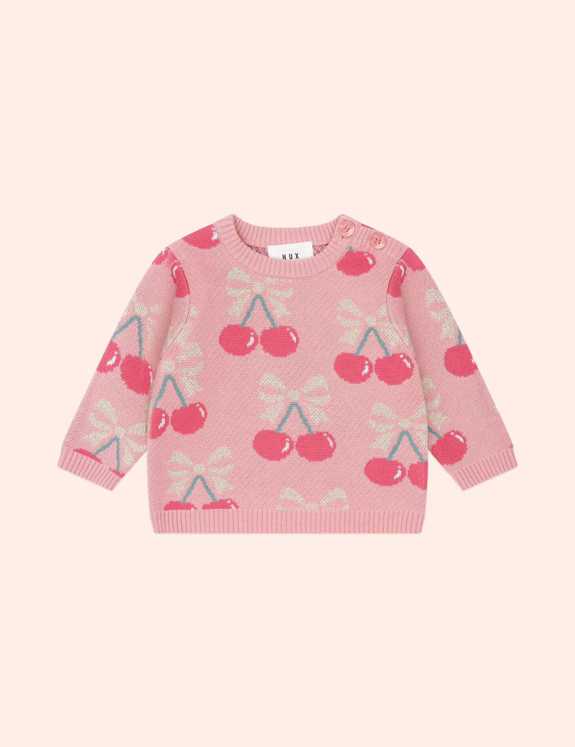 Cherry Bow Pullover KNIT JUMPER Huxbaby