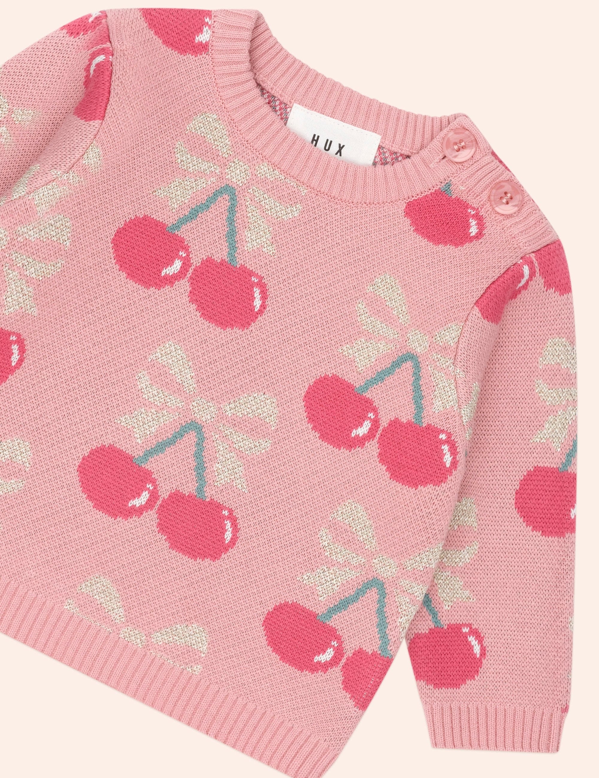 Cherry Bow Pullover KNIT JUMPER Huxbaby