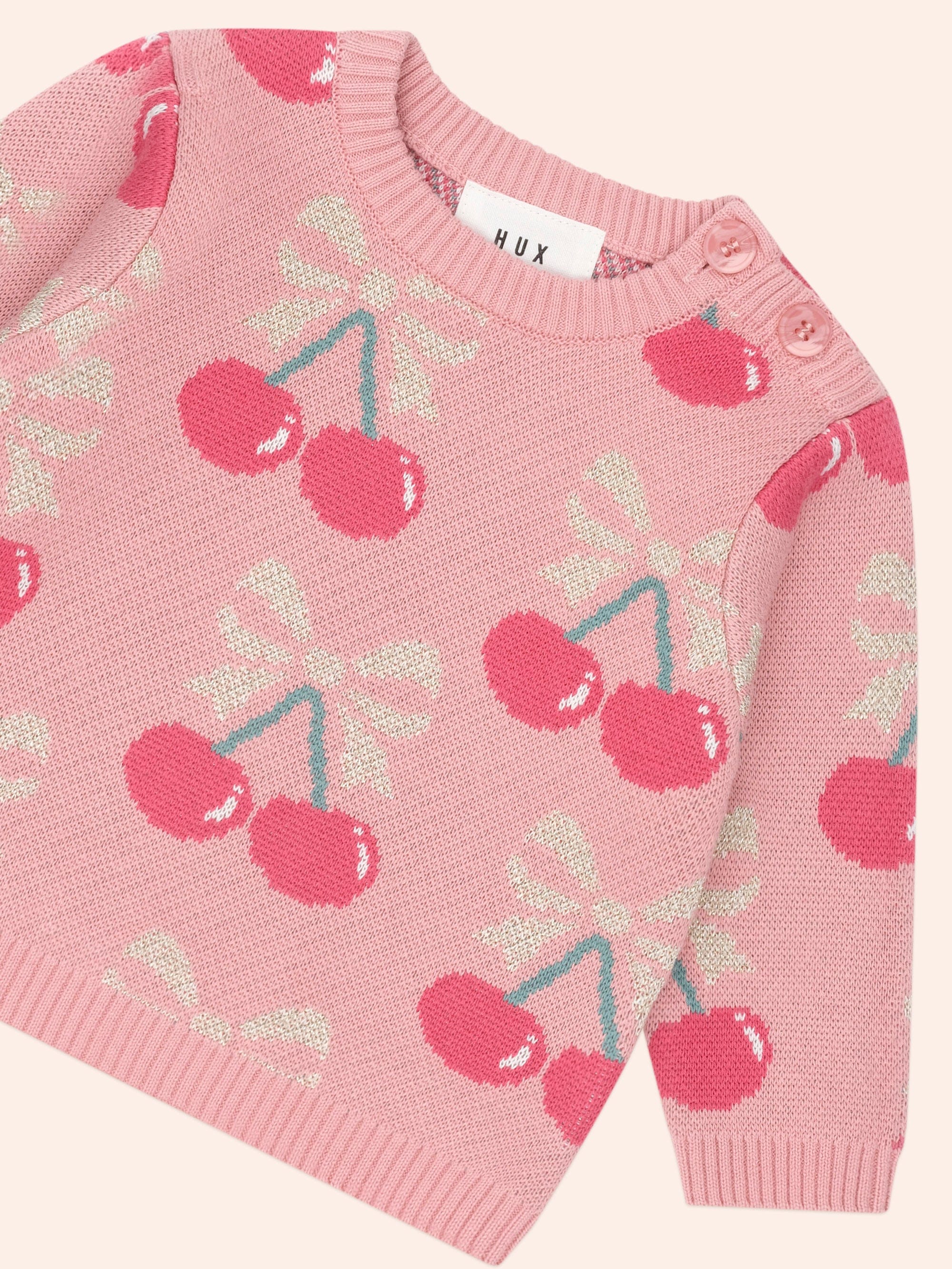 Cherry Bow Pullover KNIT JUMPER Huxbaby