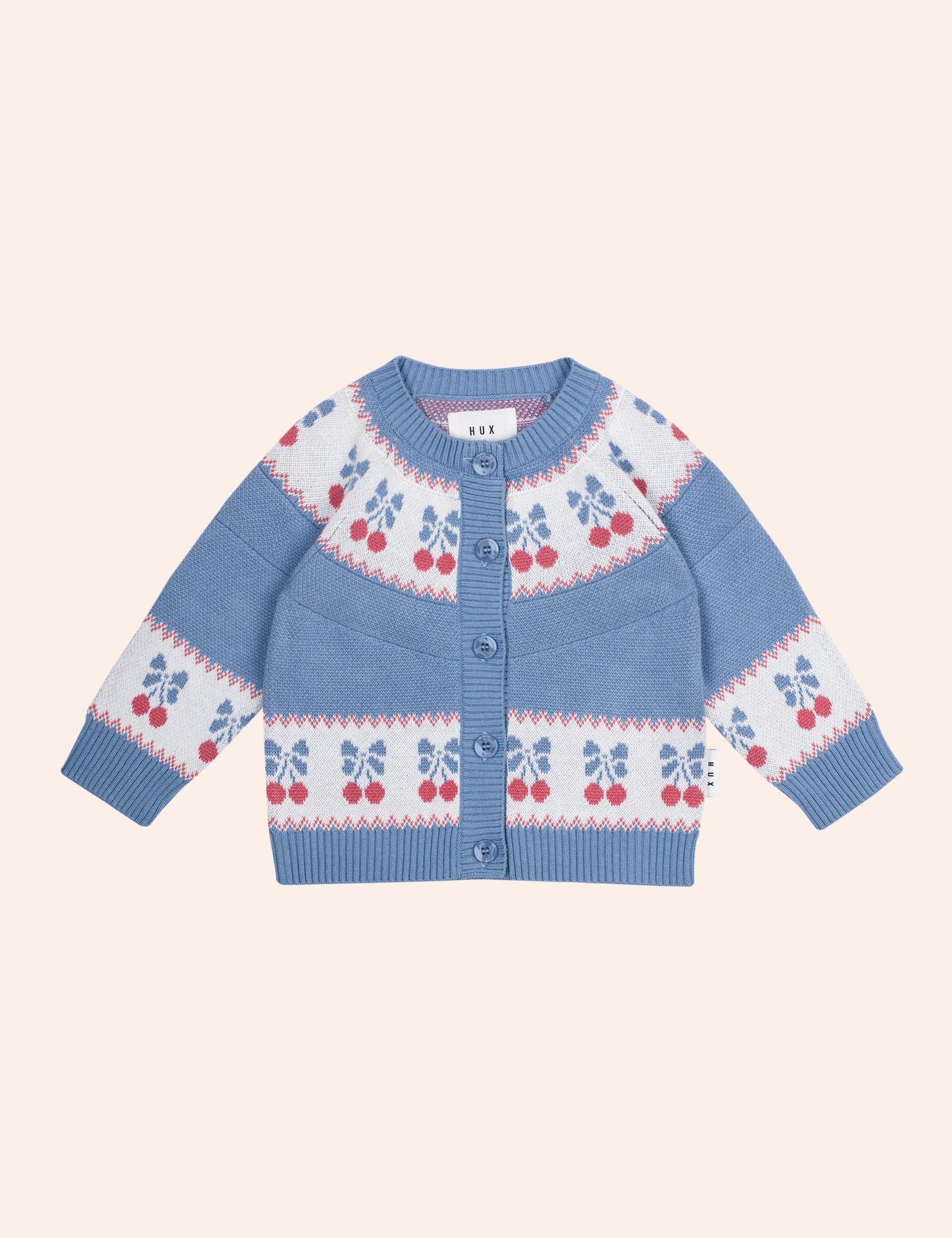 Folk Cherry Bow Cardi KNIT CARDI Huxbaby