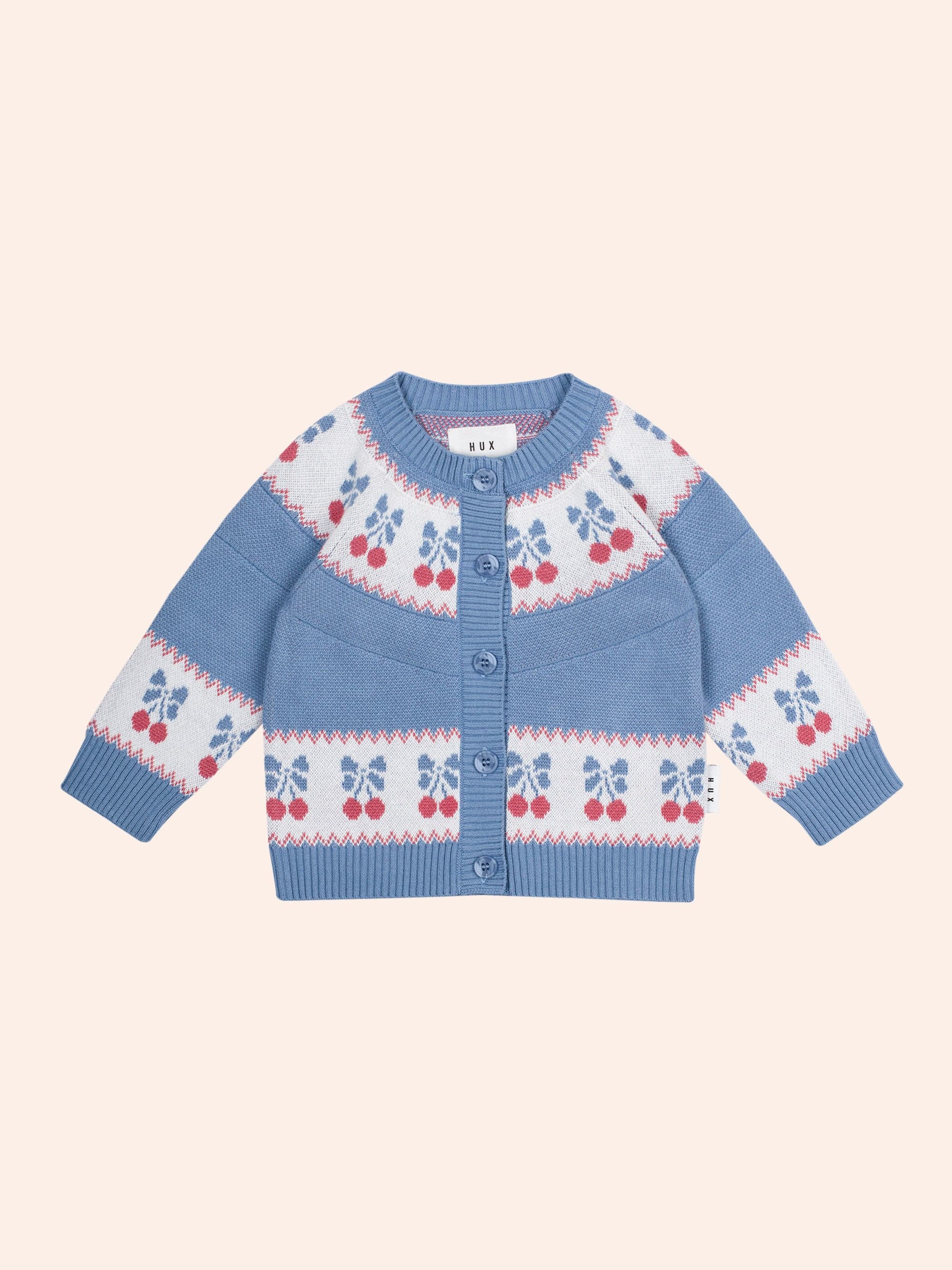 Folk Cherry Bow Cardi KNIT CARDI Huxbaby