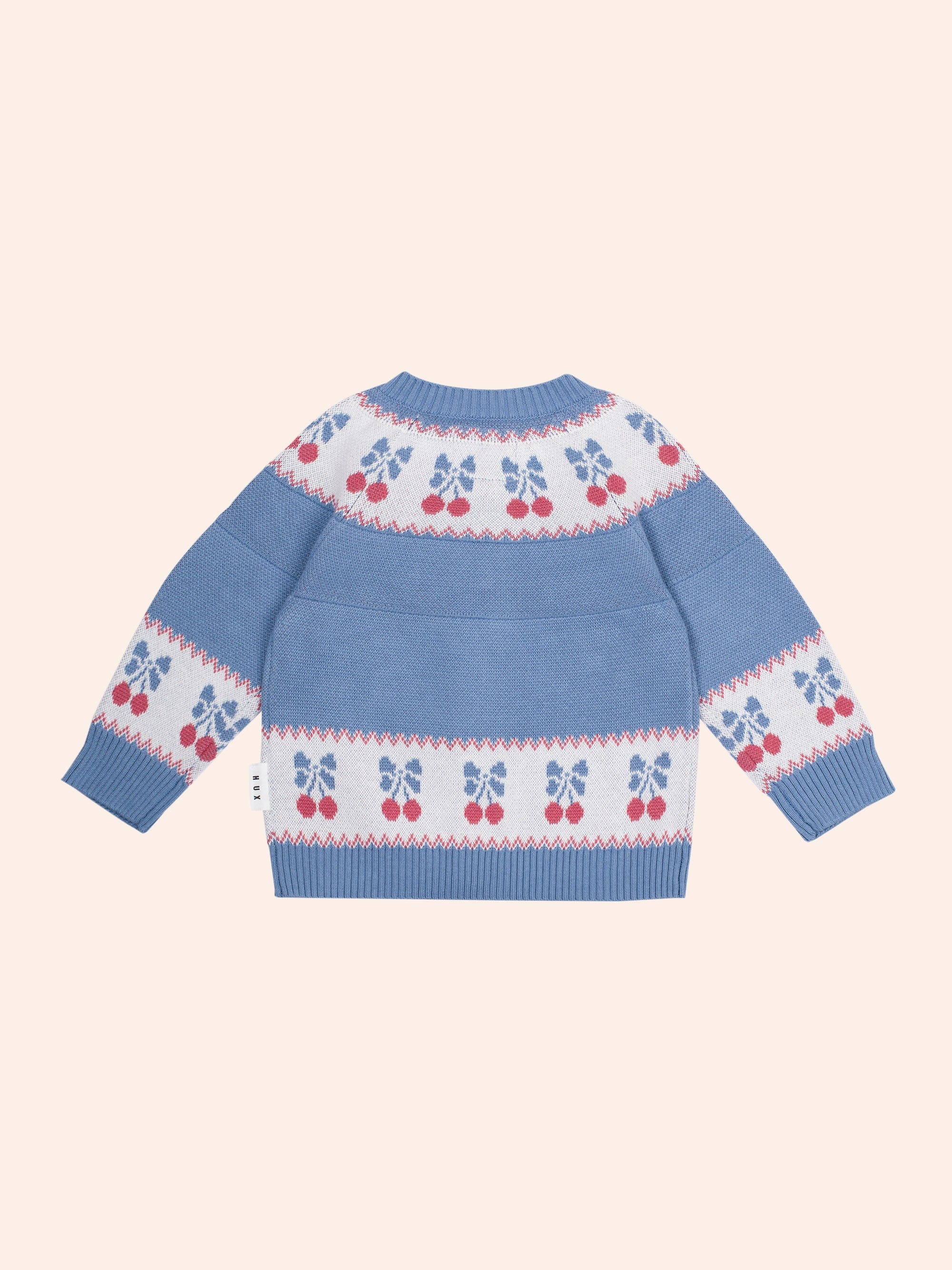 Folk Cherry Bow Cardi KNIT CARDI Huxbaby