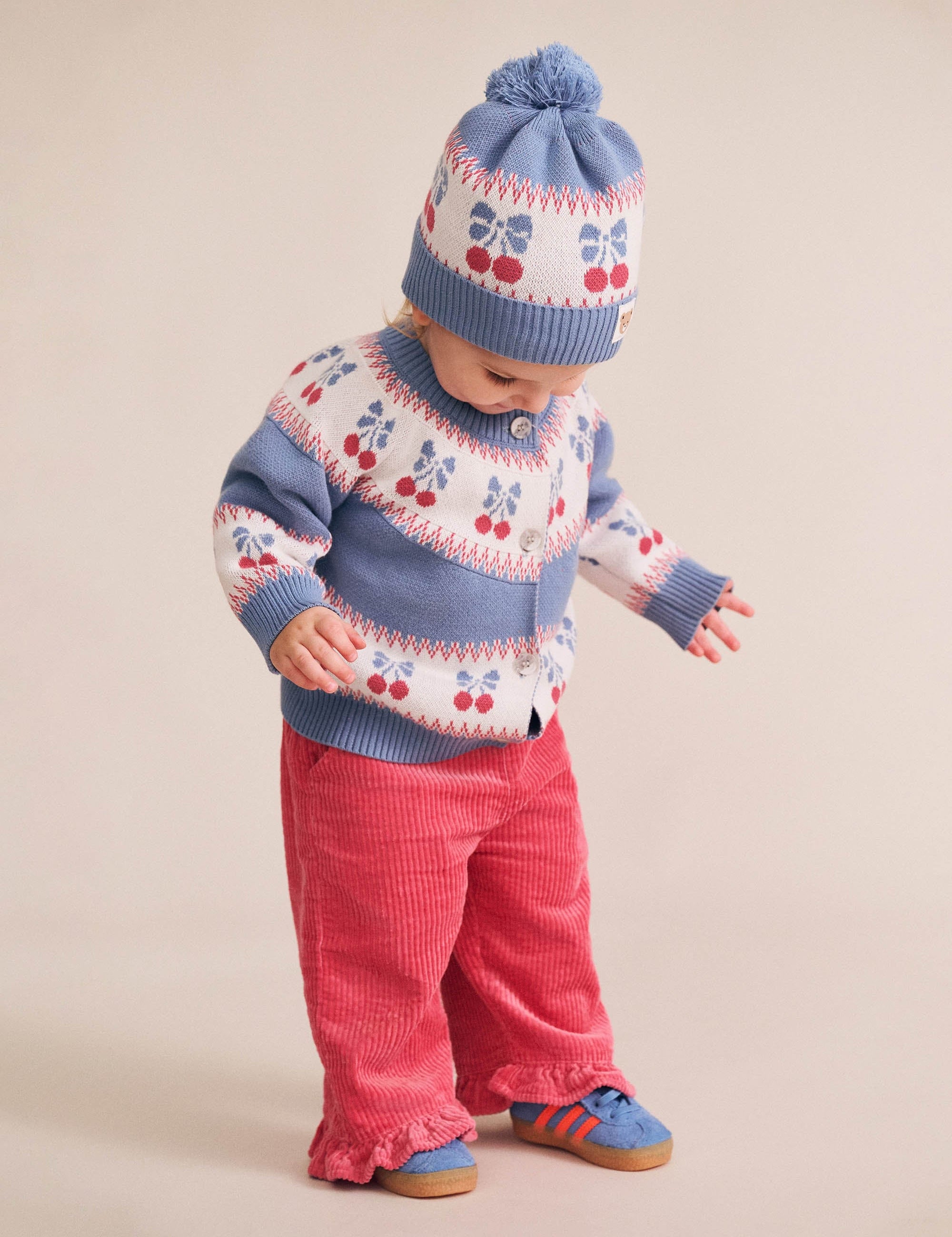 Folk Cherry Bow Cardi KNIT CARDI Huxbaby