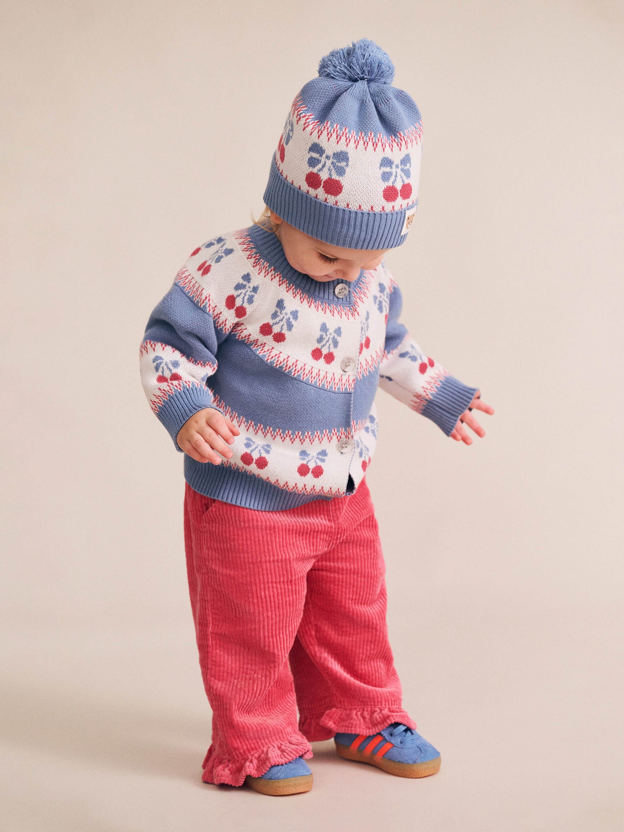 Folk Cherry Bow Cardi KNIT CARDI Huxbaby