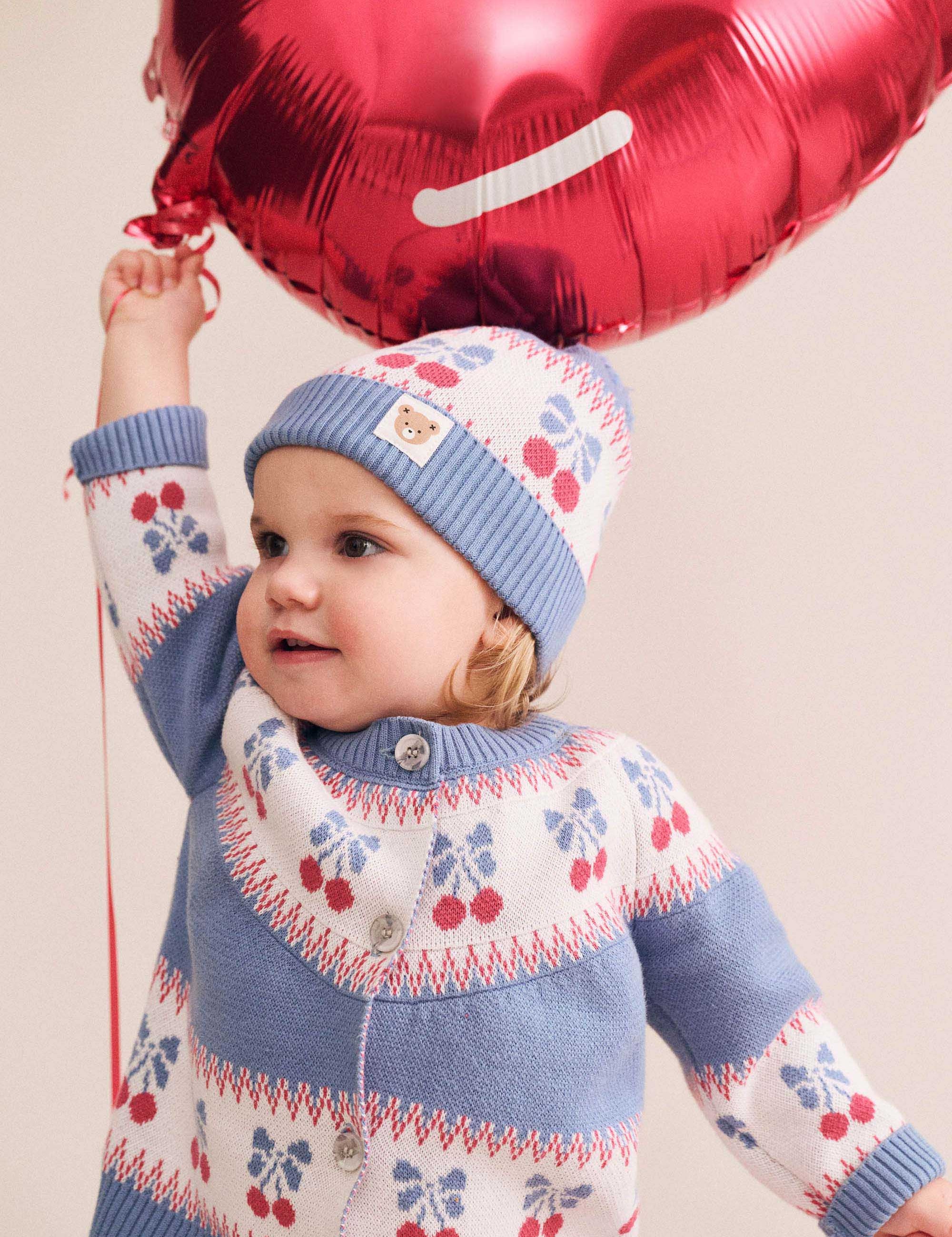 Folk Cherry Bow Cardi KNIT CARDI Huxbaby