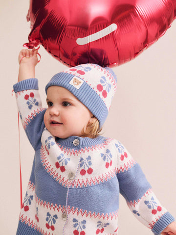 Folk Cherry Bow Cardi KNIT CARDI Huxbaby