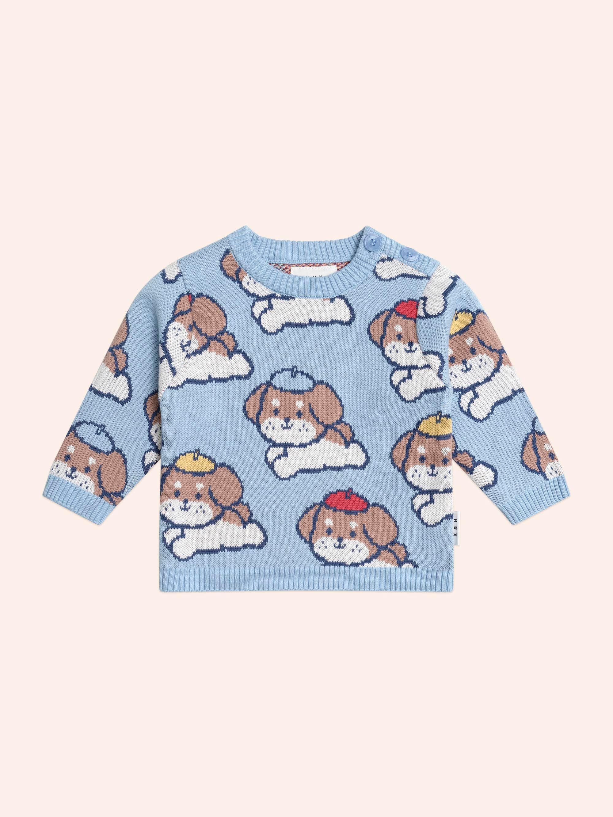 Parisian Painter Pup Knit Pullover KNIT JUMPER Huxbaby