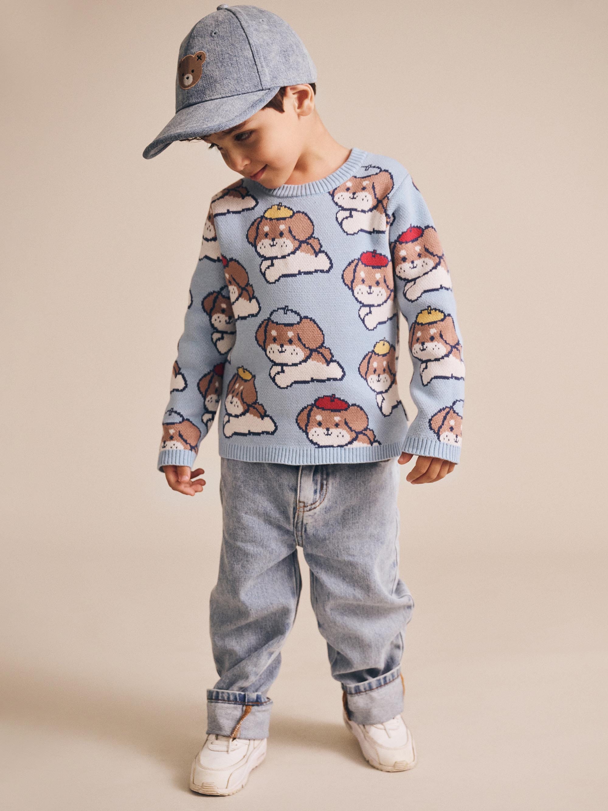 Parisian Painter Pup Knit Pullover KNIT JUMPER Huxbaby