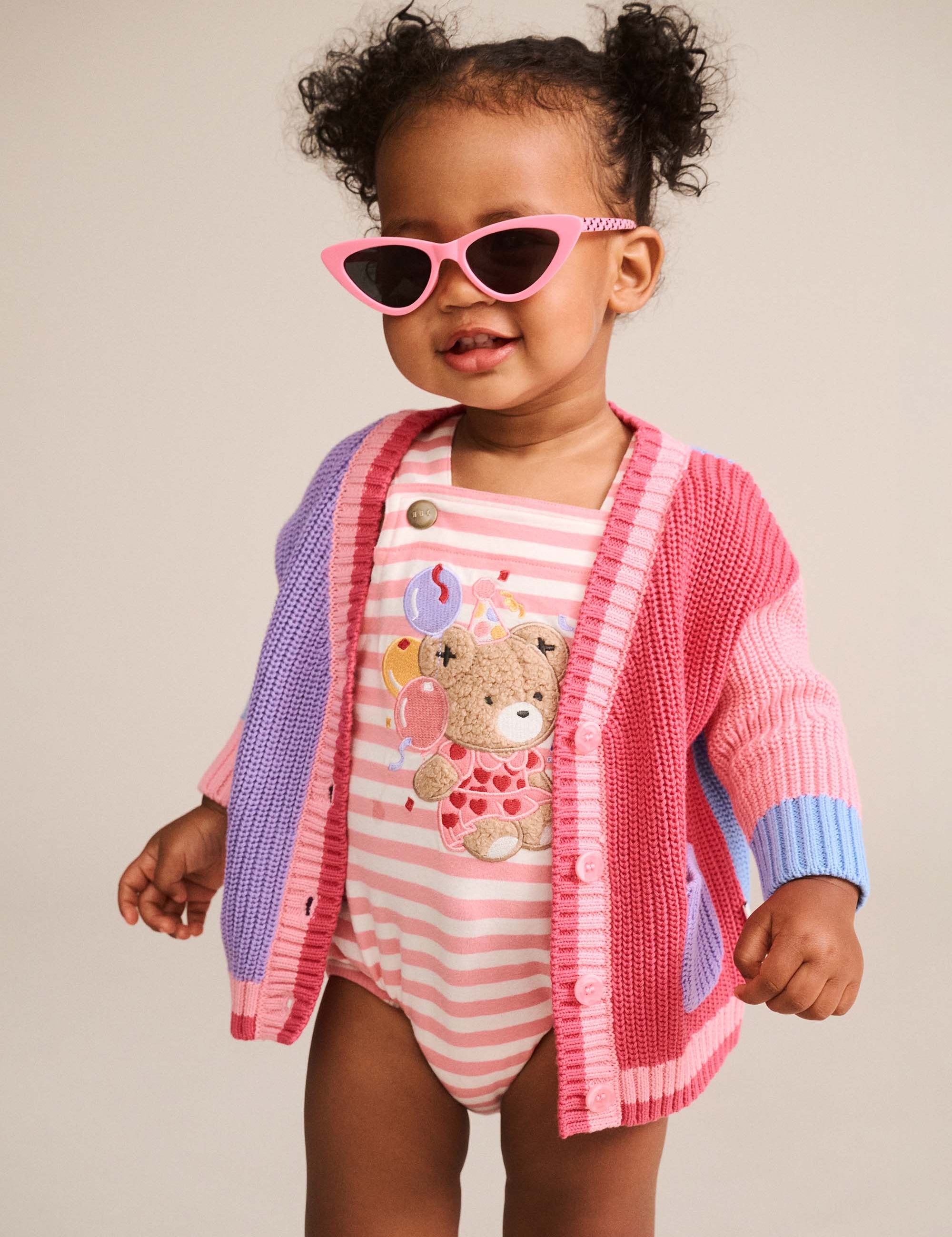 Colour Block Peekaboo Huxette Cardi KNIT CARDI Huxbaby Shopify