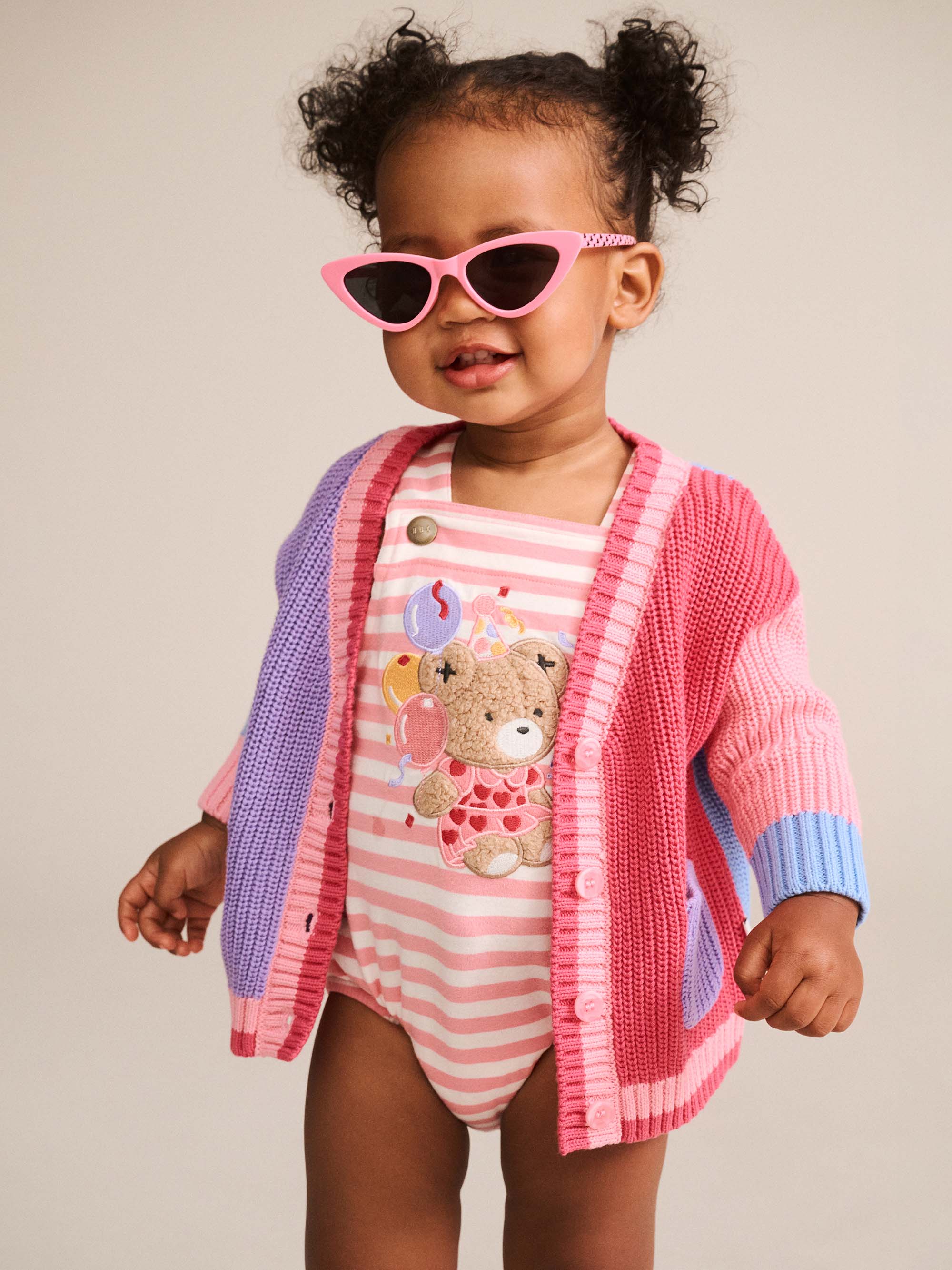 Colour Block Peekaboo Huxette Cardi KNIT CARDI Huxbaby Shopify