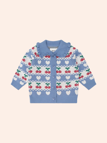Cherry Heart Frill Collar Knit Cardi – Huxbaby